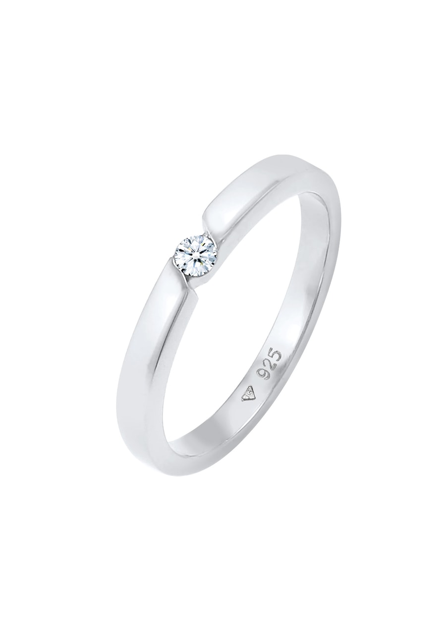 Elli DIAMONDS Verlobungsring Diamant (0.06 ct.) 925 Silber 58 Damen