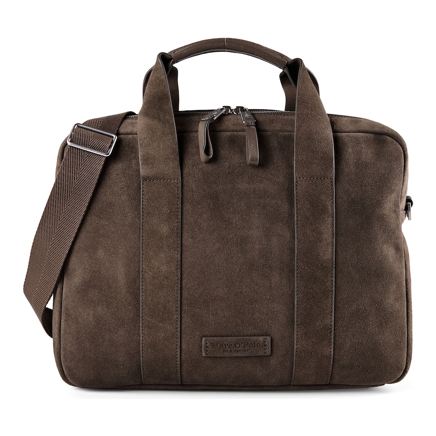 Marc O'Polo Aktentasche Leder 37 cm Laptopfach dark nickle Braun Herren
