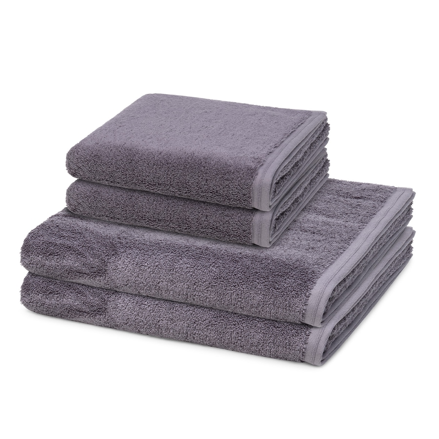Vossen Vegan Life 4-teilig Handtuch-Set Dunkelgrau Grau
