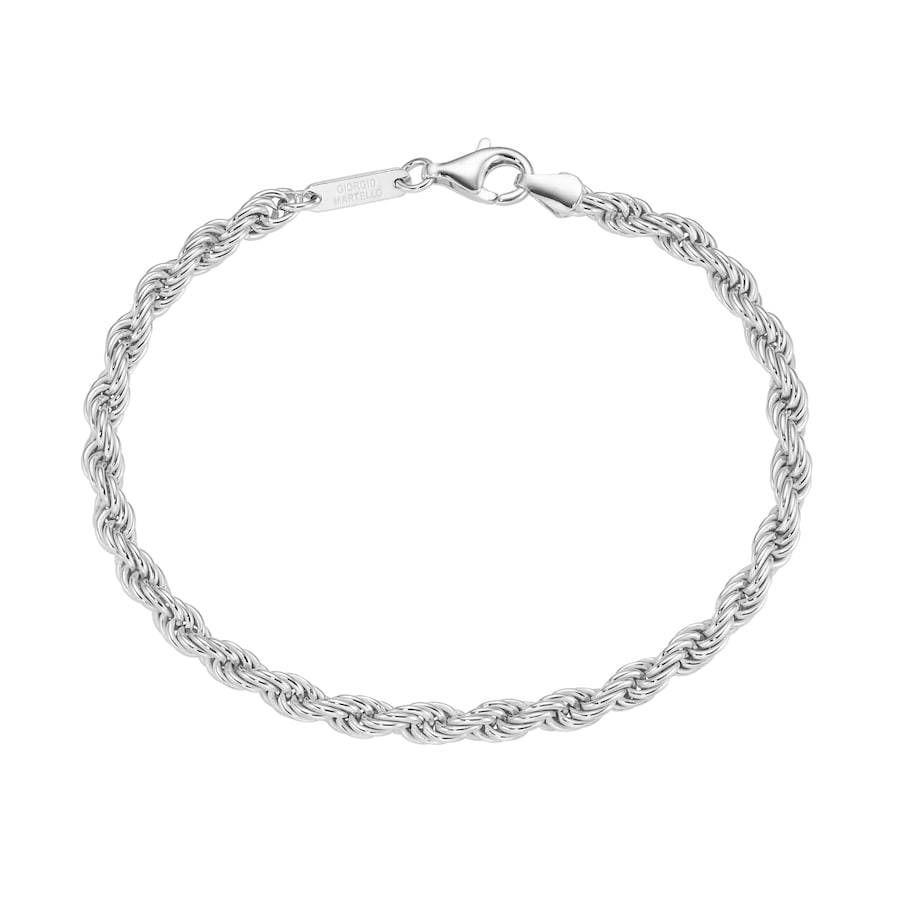 Giorgio Martello Milano Armband Kordelkette massiv, Silber 925 23 cm