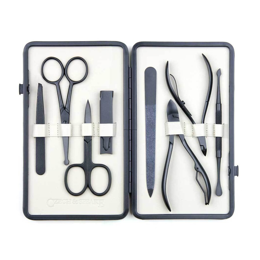 Czech & Speake Leather-Bound Manicure Set - Black/White