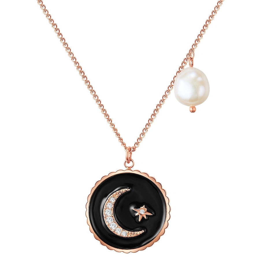 Valero Pearls Halskette Mond Edelstahl Preciosa Süßwasser-Zuchtperle in Gelbgold 40,0 cm Basiskette + 5,0 Verlängerung Damen