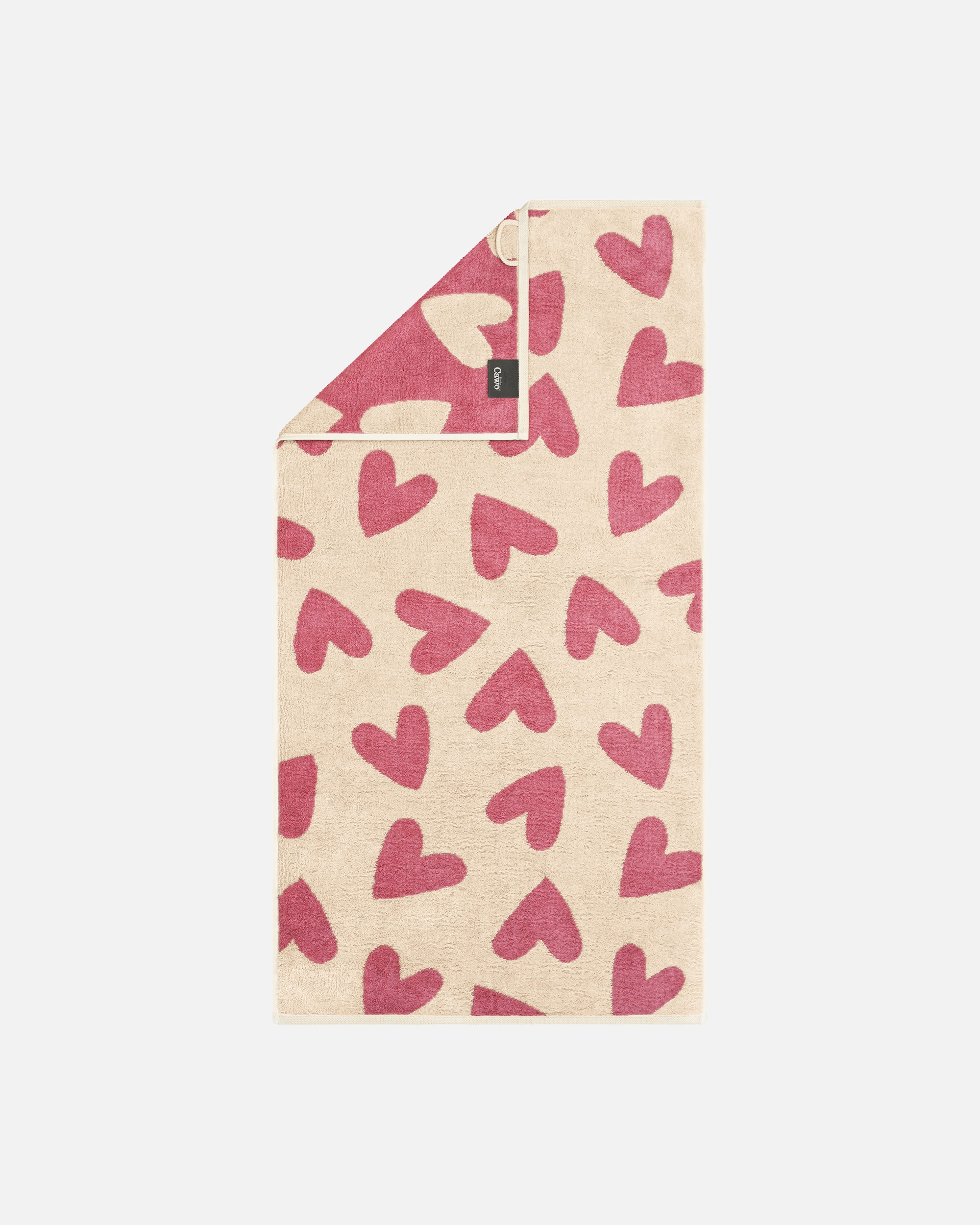 Handtuch für Unisex Cawö Cawö Handtücher Heart Beats Hearts 6275 beere - 32 Handtuch 50x100 cm
