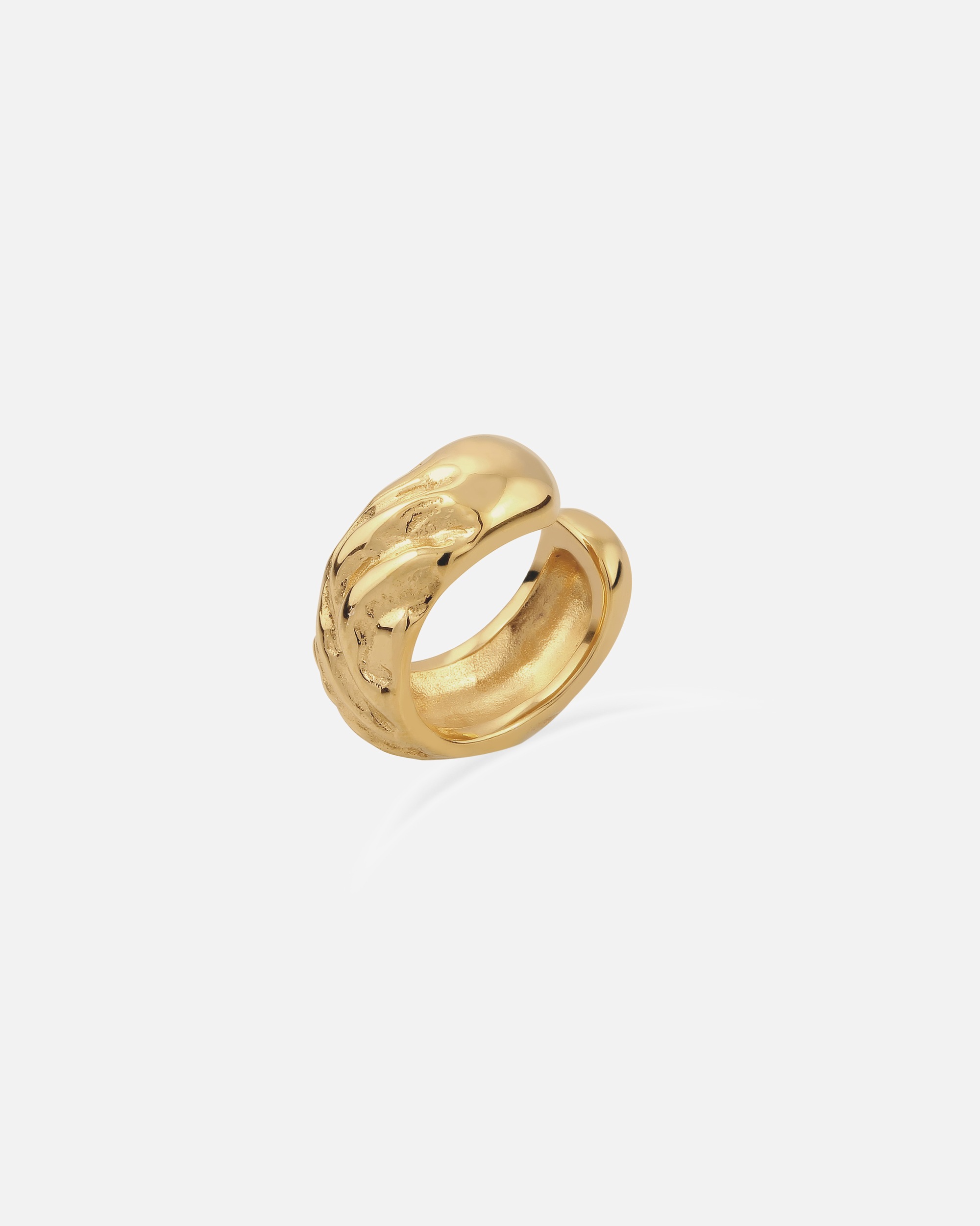 Ohrringe für Weiblich Elli Earcuff Single Strukturiert 925 Sterling Silber goldfarben