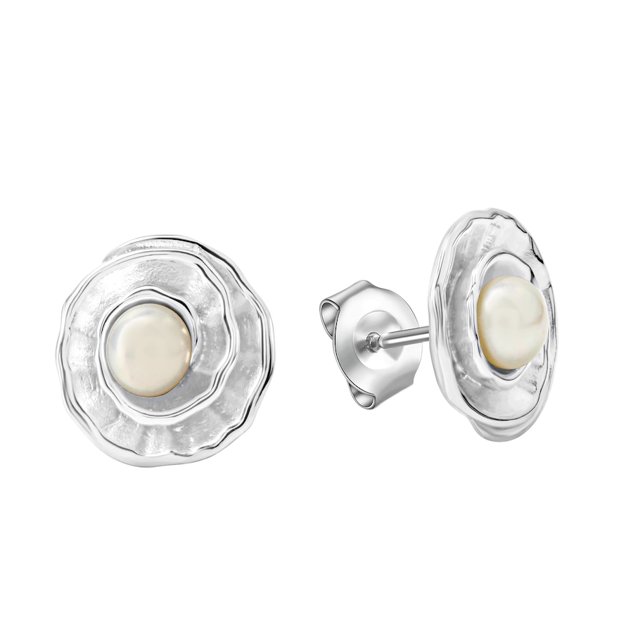 Celesta Ohrring 925 Silber mit Süßwasserzuchtperlen 925/- Sterling ohne Silbergrau Weiss Damen