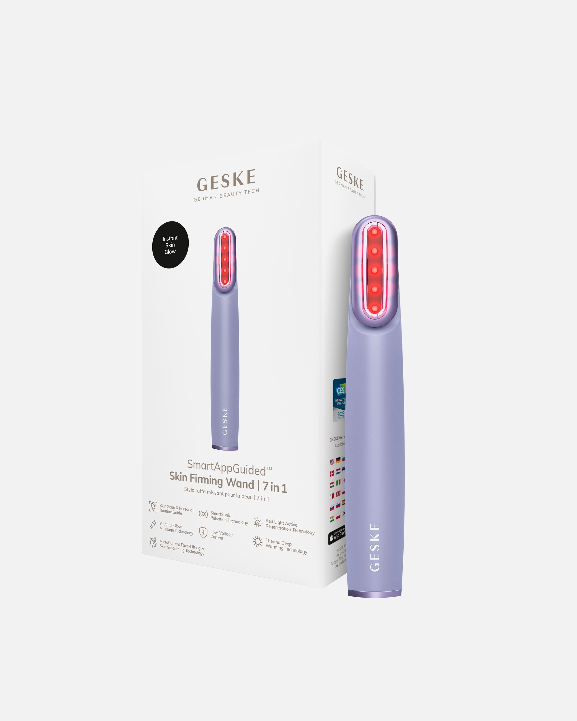 Multifunktionsgerät für Unisex GESKE GESKE Skin Firming Wand | 7 in 1 | Anti-Aging | Mikrostrom Facelift Purple