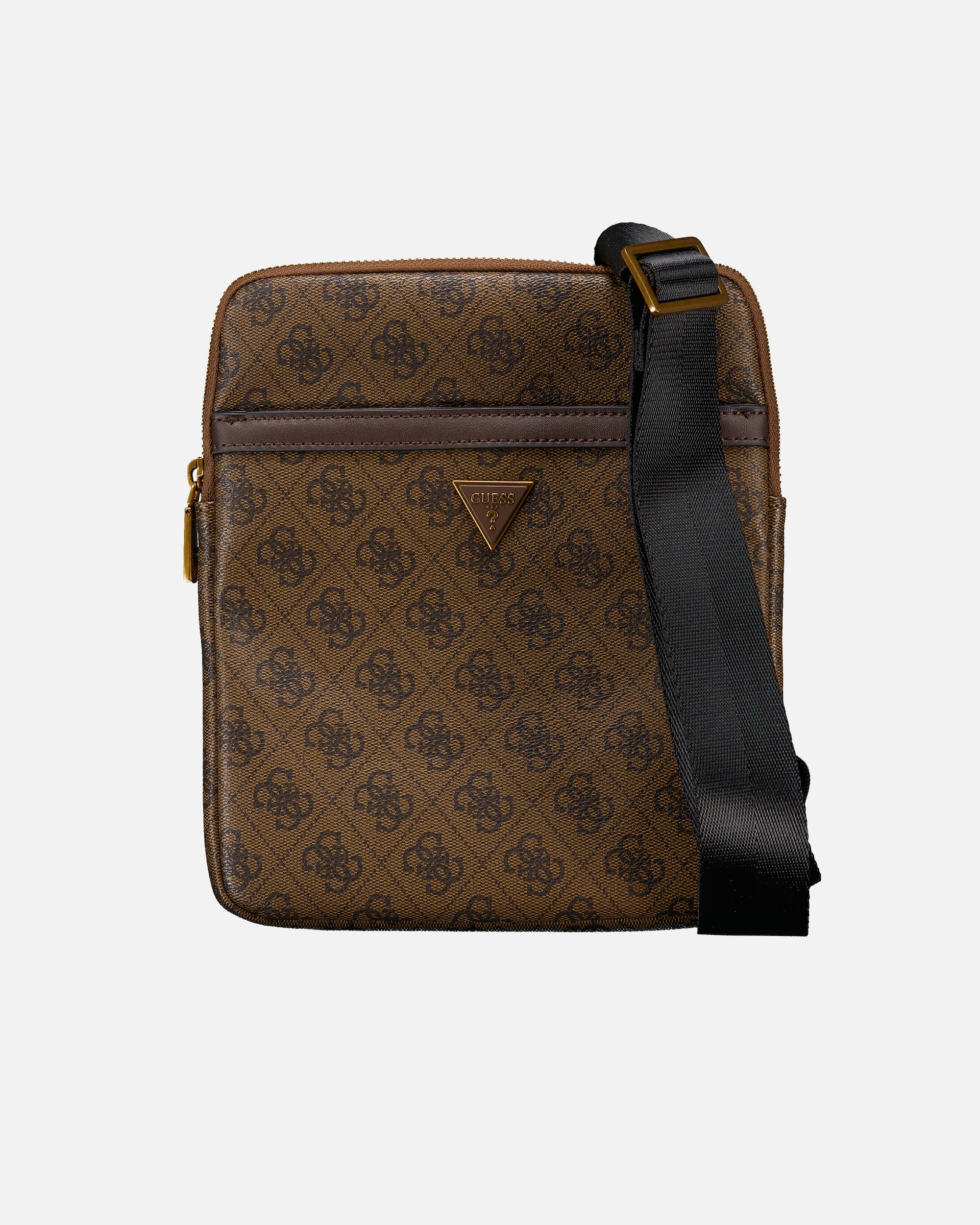 Umhängetasche für Männlich Guess Umhängetasche Milano Eco Grain Double Flat Coffee