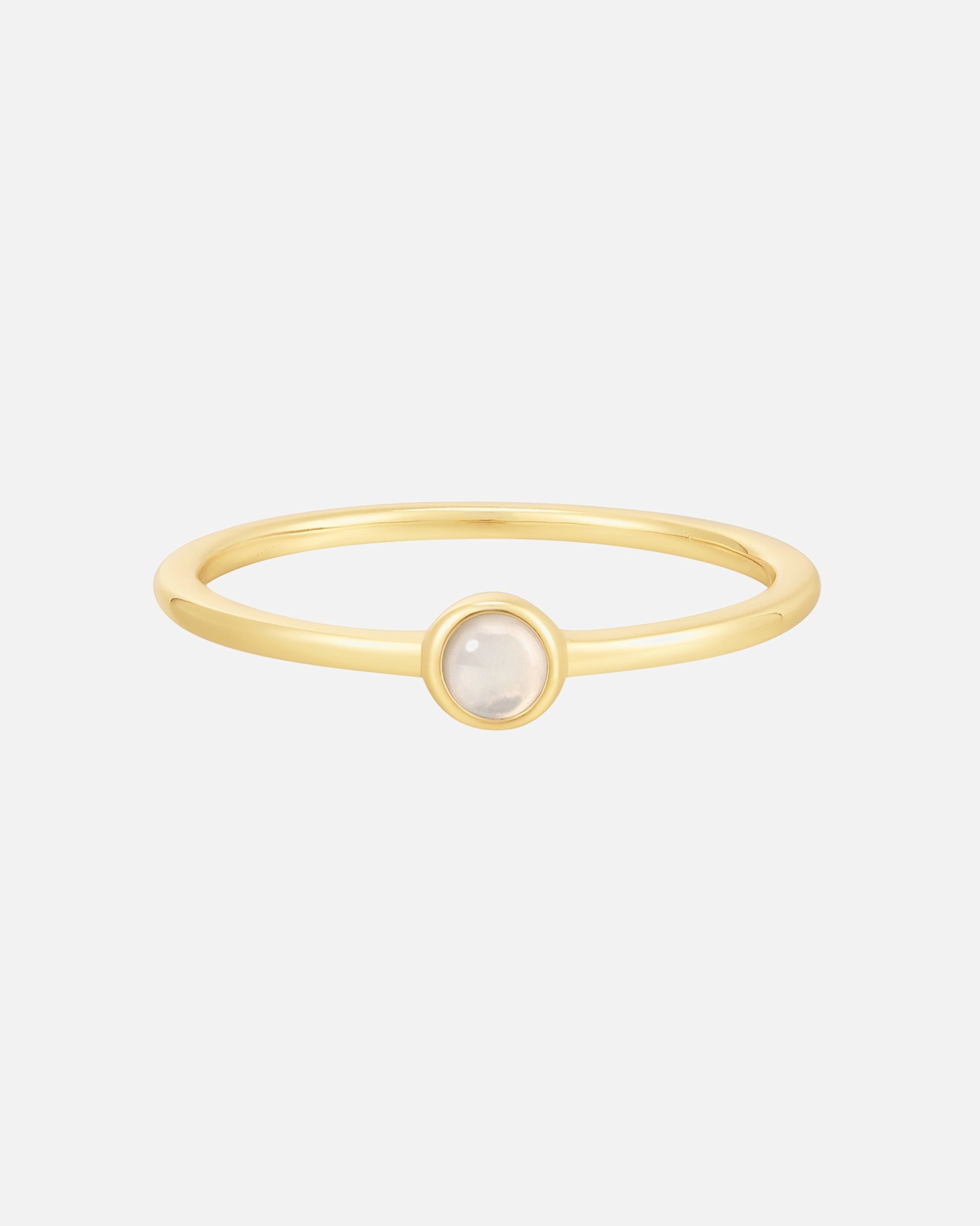 Ring für Weiblich Glanzstücke München Ring aus Sterling Silber in Gelbgold mit Mondstein (synth.) 50