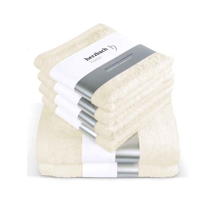 Herzbach Home Handtuchset Pura 6-teilig einfarbig Creme
