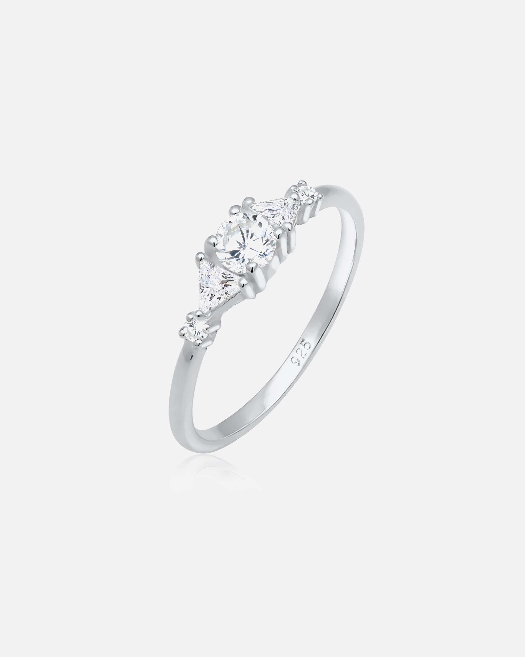 Ring für Weiblich Elli PREMIUM Elli PREMIUM Ring Triangel Zirkonia Funkelnd 925 Silber vergoldet 54