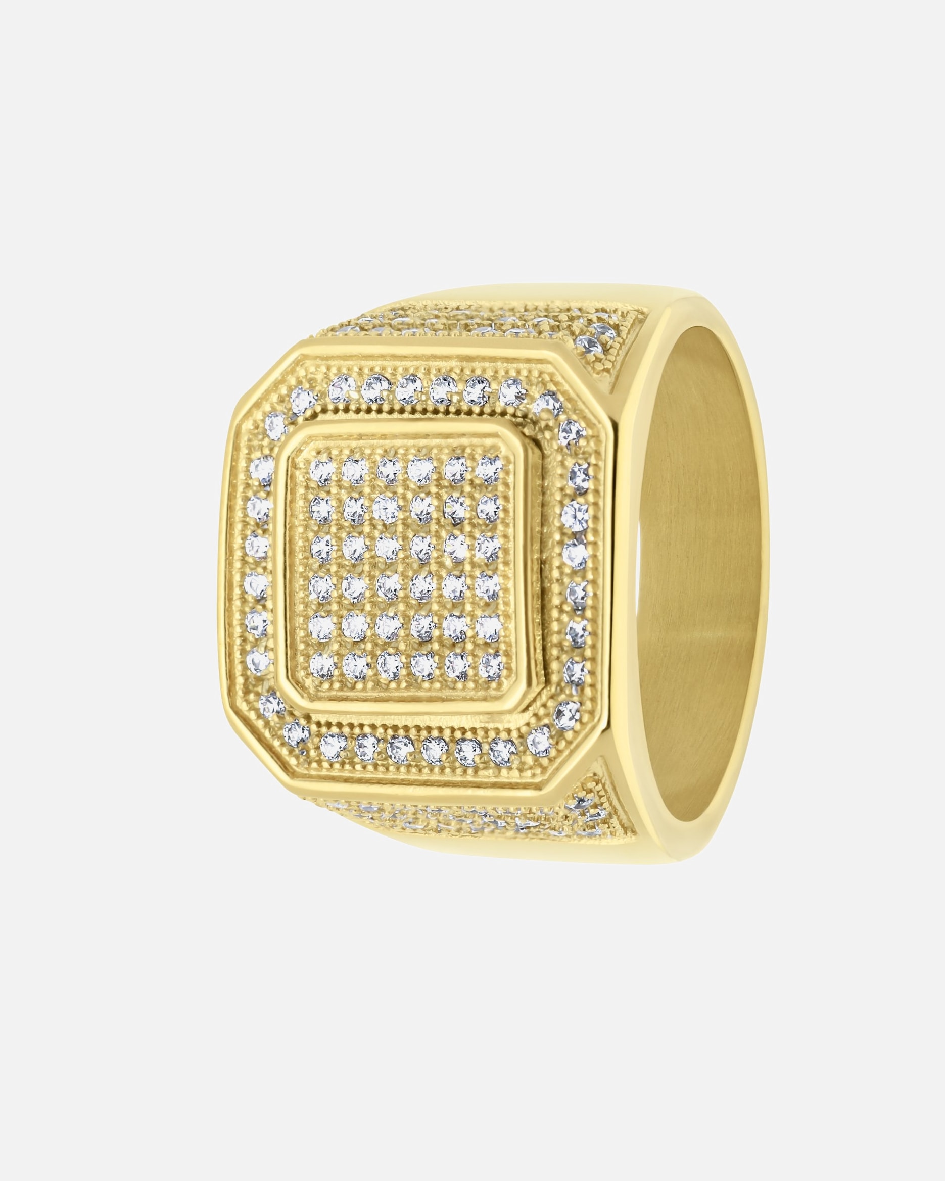 Ring für Männlich Lucardi Ringe Stahl - goldfarbig 63mm