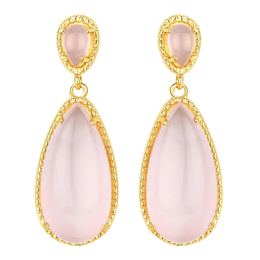 Rafaela Donata Ohrringe Sterling Silber Rosenquarz in Gelbgold Rose Damen