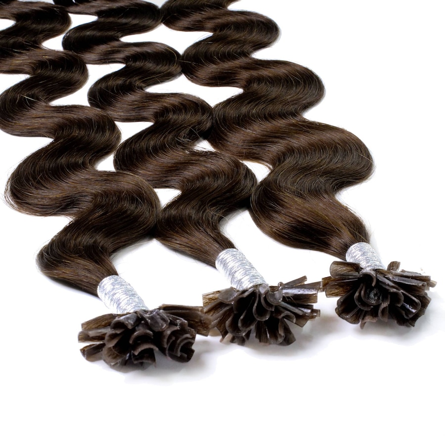 hair2heart Bonding Extensions Echthaar #6/3 Dunkelblond Gold 0.5g 50cm Schwarz Damen