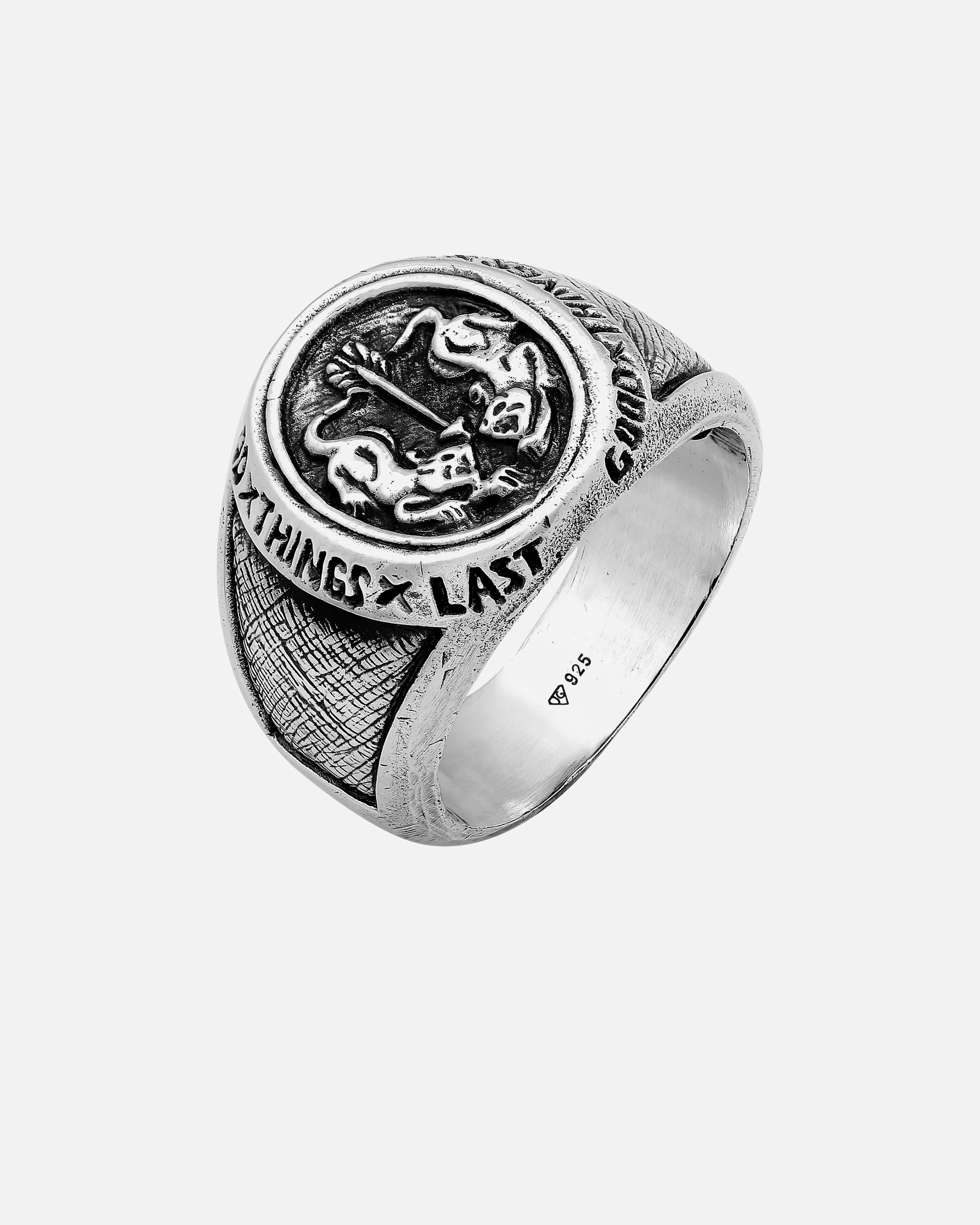 Ring für Männlich Haze & Glory Default Brand Line Siegelring - Twin Tiger 925 Silber 60