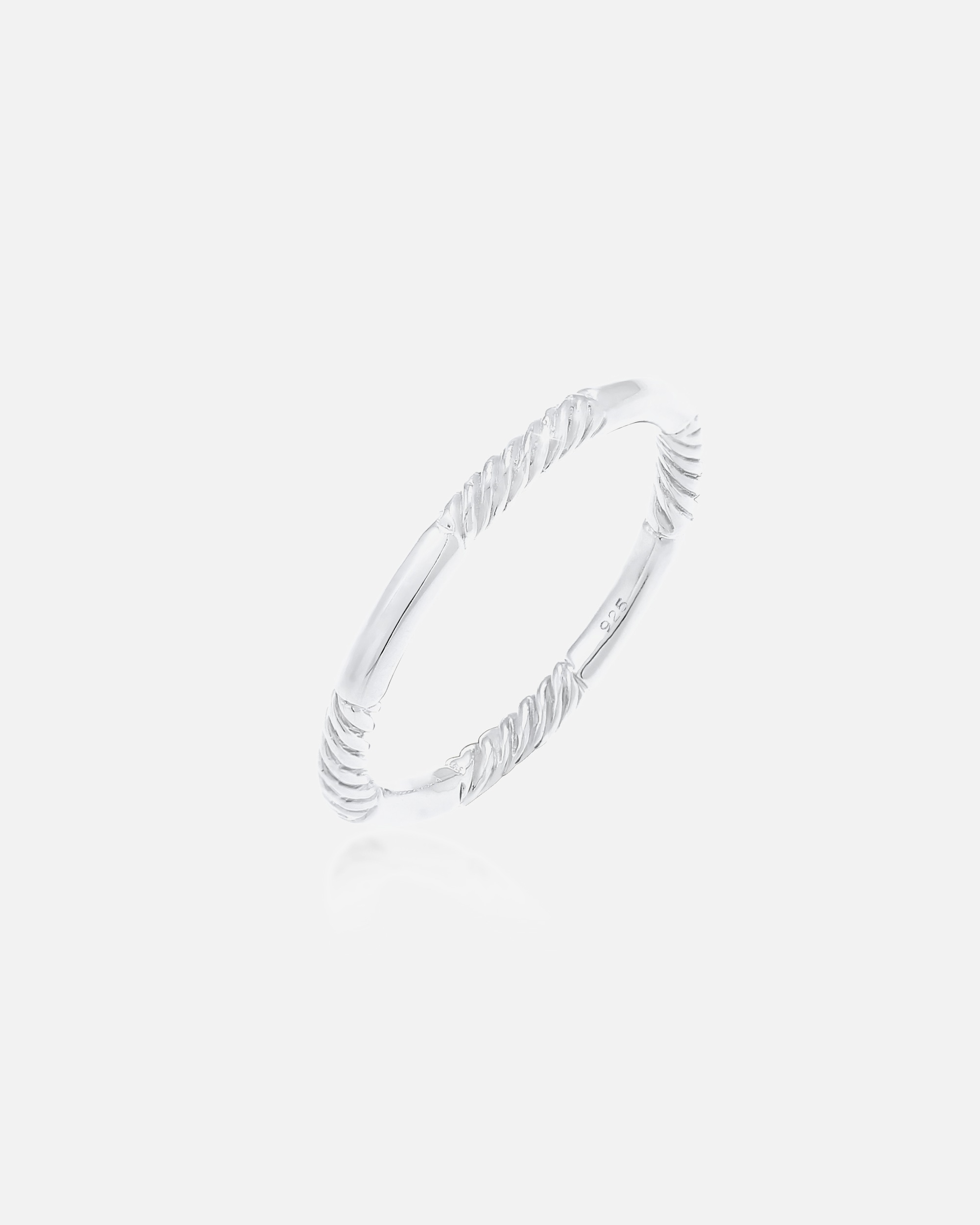 Ring für Weiblich Elli Basic Stacking Bandring Modern Gedreht 925 Silber 54