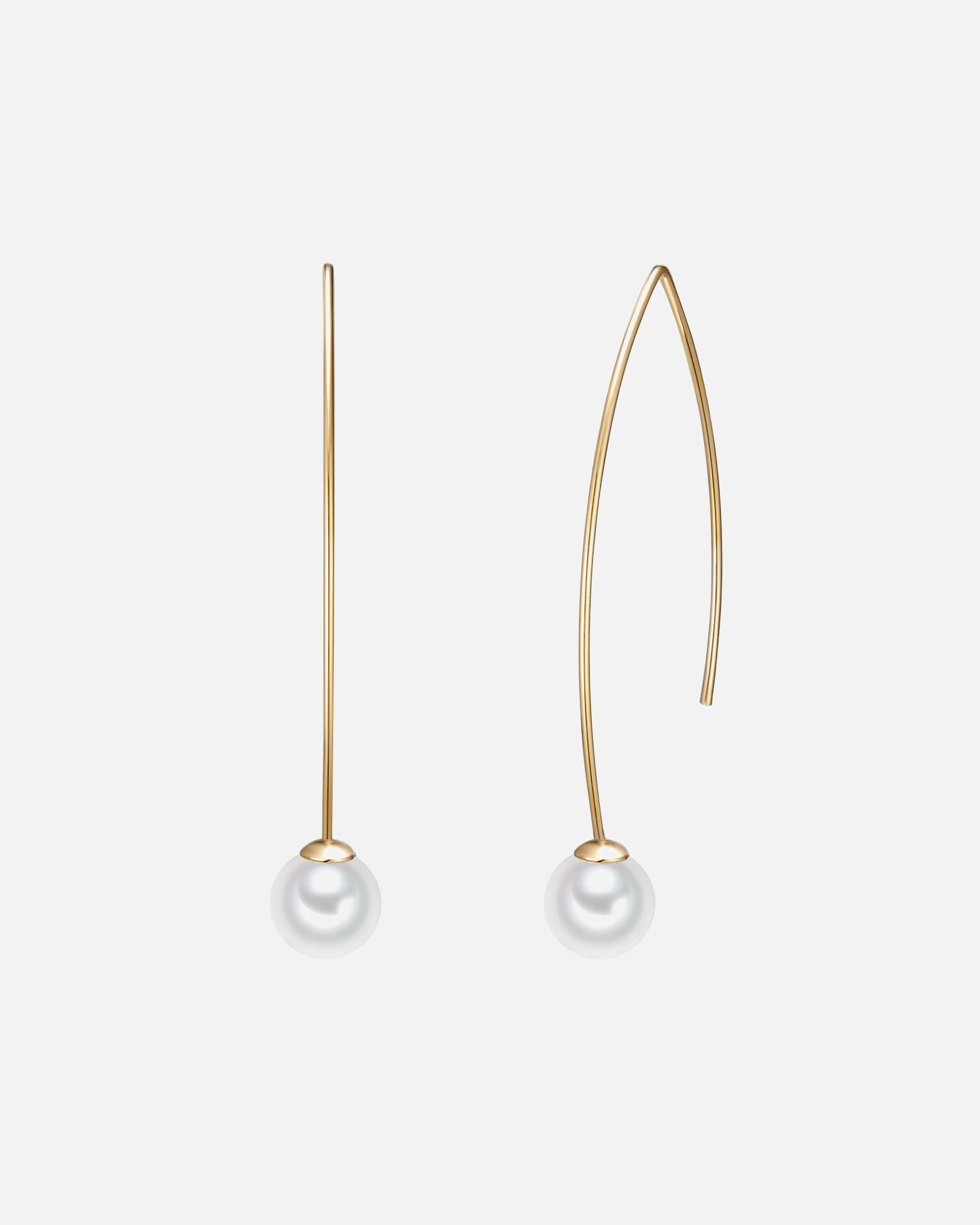 Ohrringe für Weiblich Lulu & Jane Perlen-Ohrhänger Messing Muschelkernperle in Gelbgold 50,4 mm