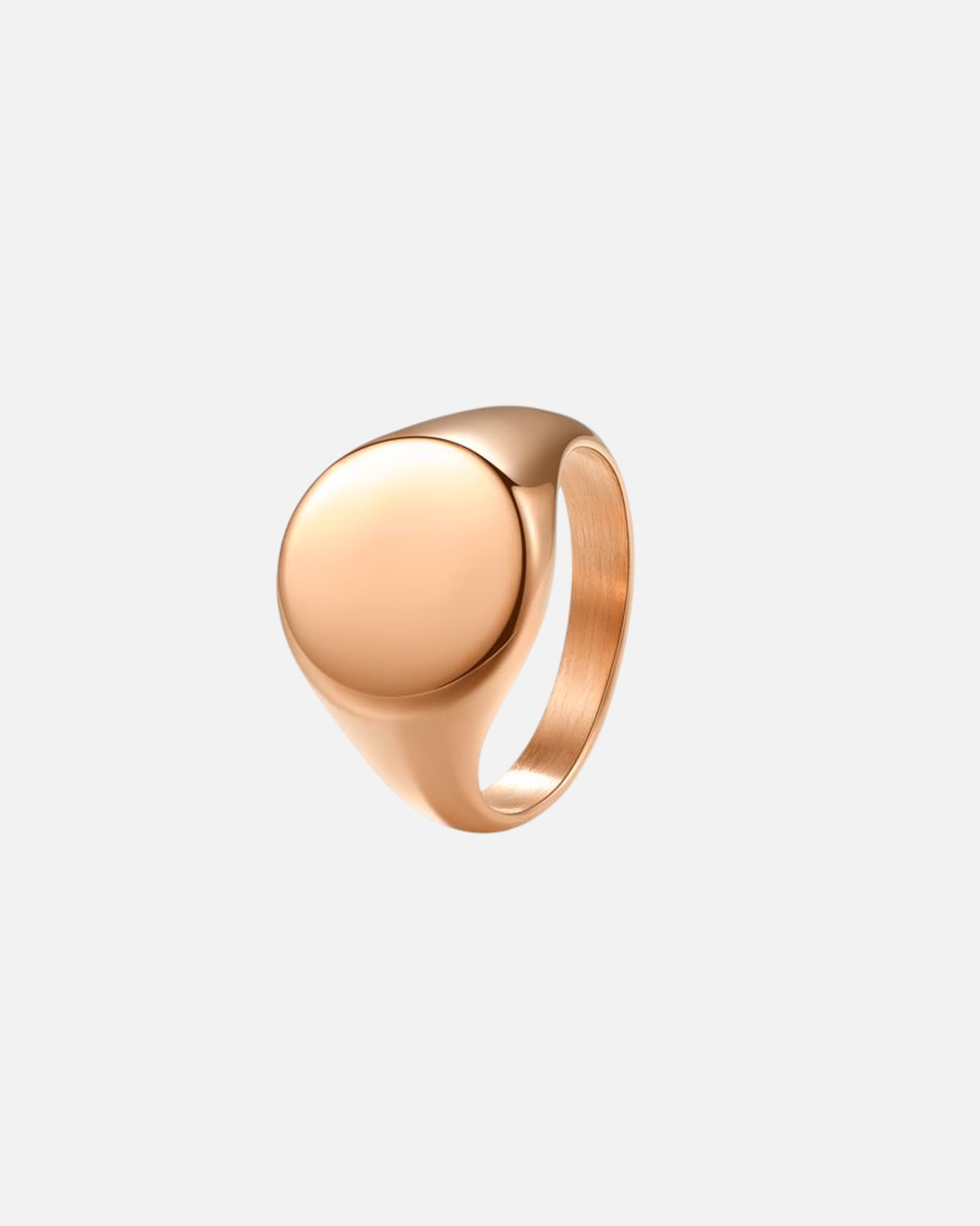 Ring für Männlich Hey Happiness Default Brand Line Siegelring aus Edelstahl mit 18K Roségold-Vergoldung – Rund 59