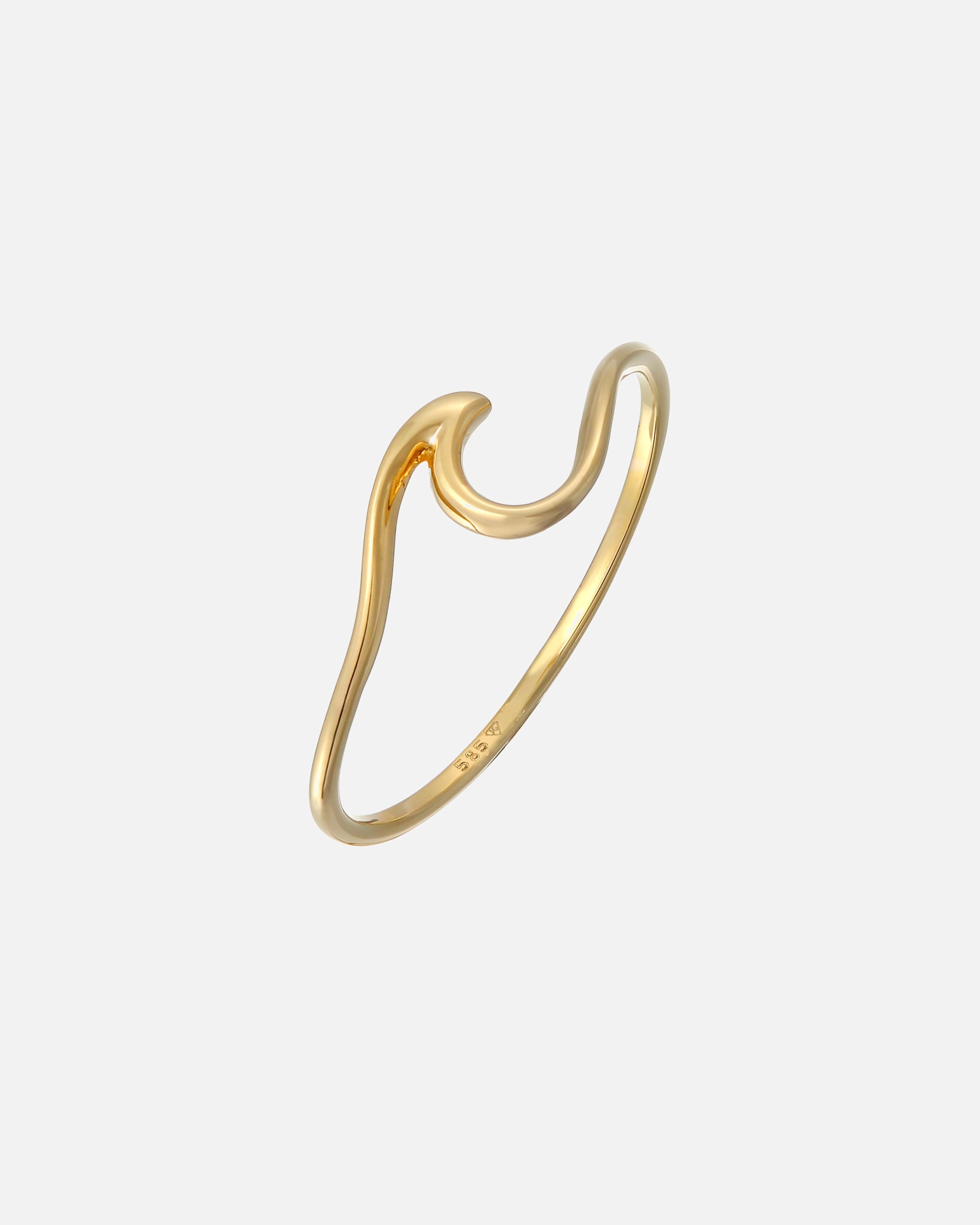 Ring für Weiblich Elli PREMIUM Wellen Wave Strand Maritim 585 Gelbgold 58