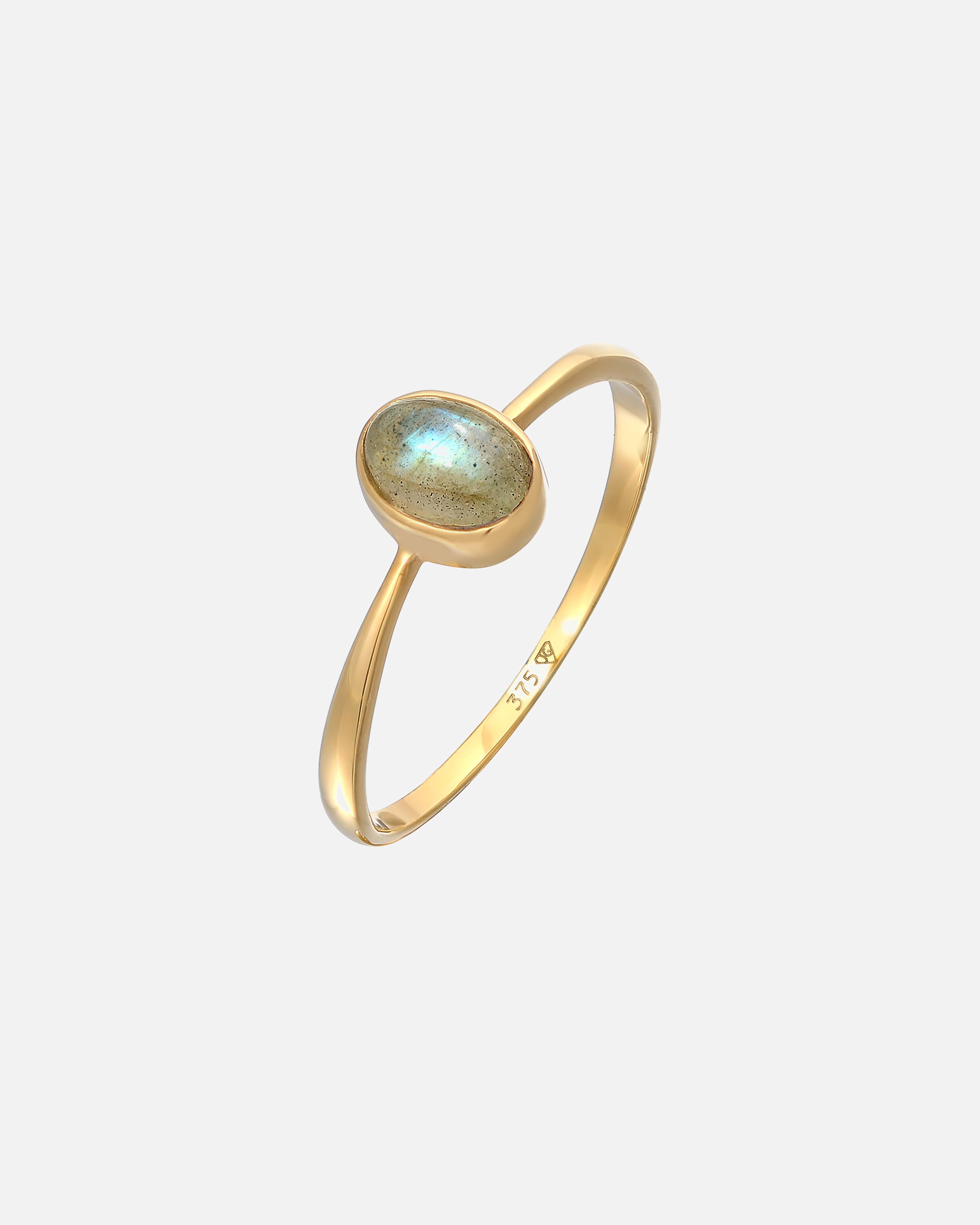 Ring für Weiblich Elli PREMIUM Labradorit Solitär Verlobung 375er Gelbgold 56