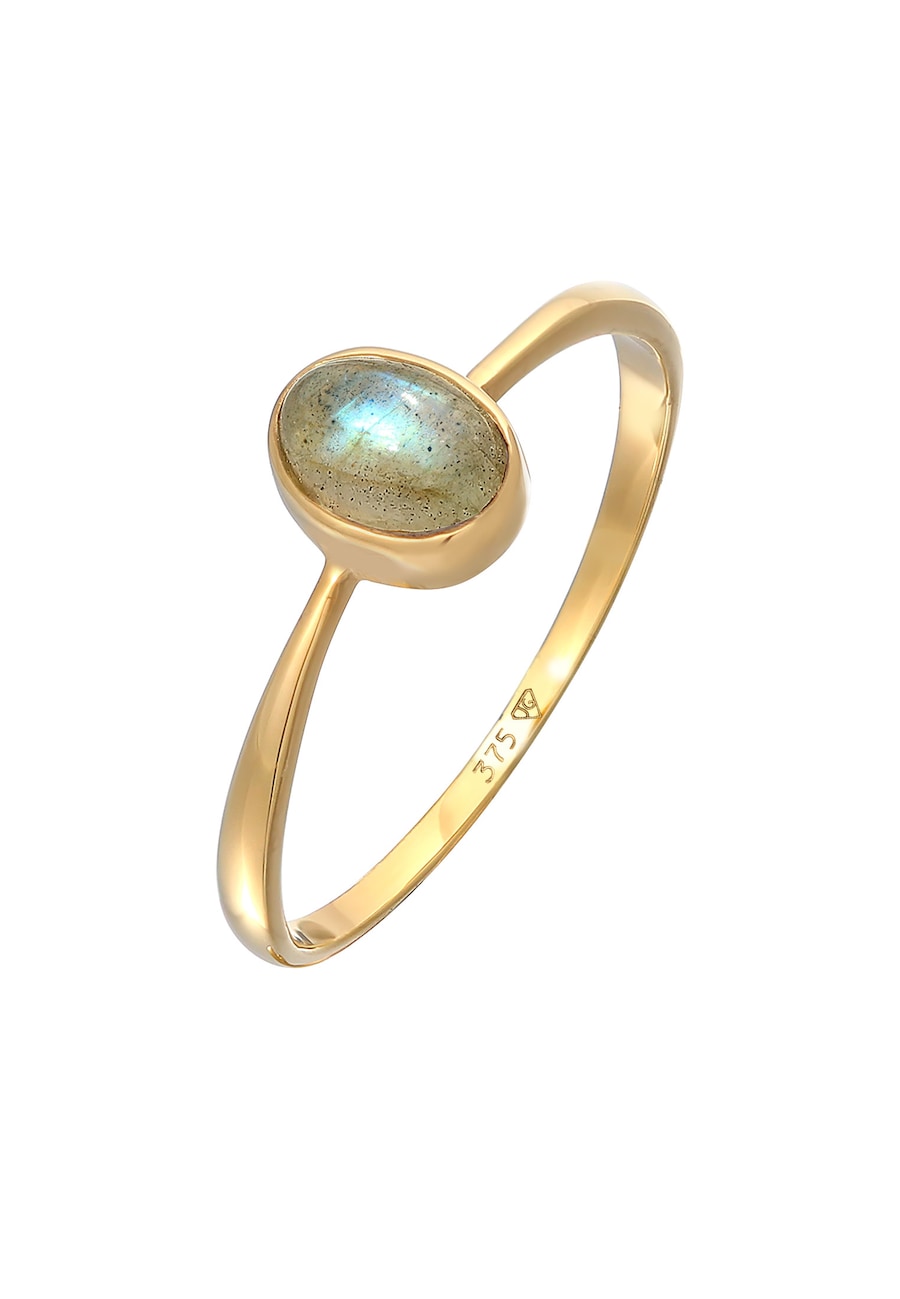 Elli PREMIUM Labradorit Solitär Verlobung 375er Gelbgold 58 Damen