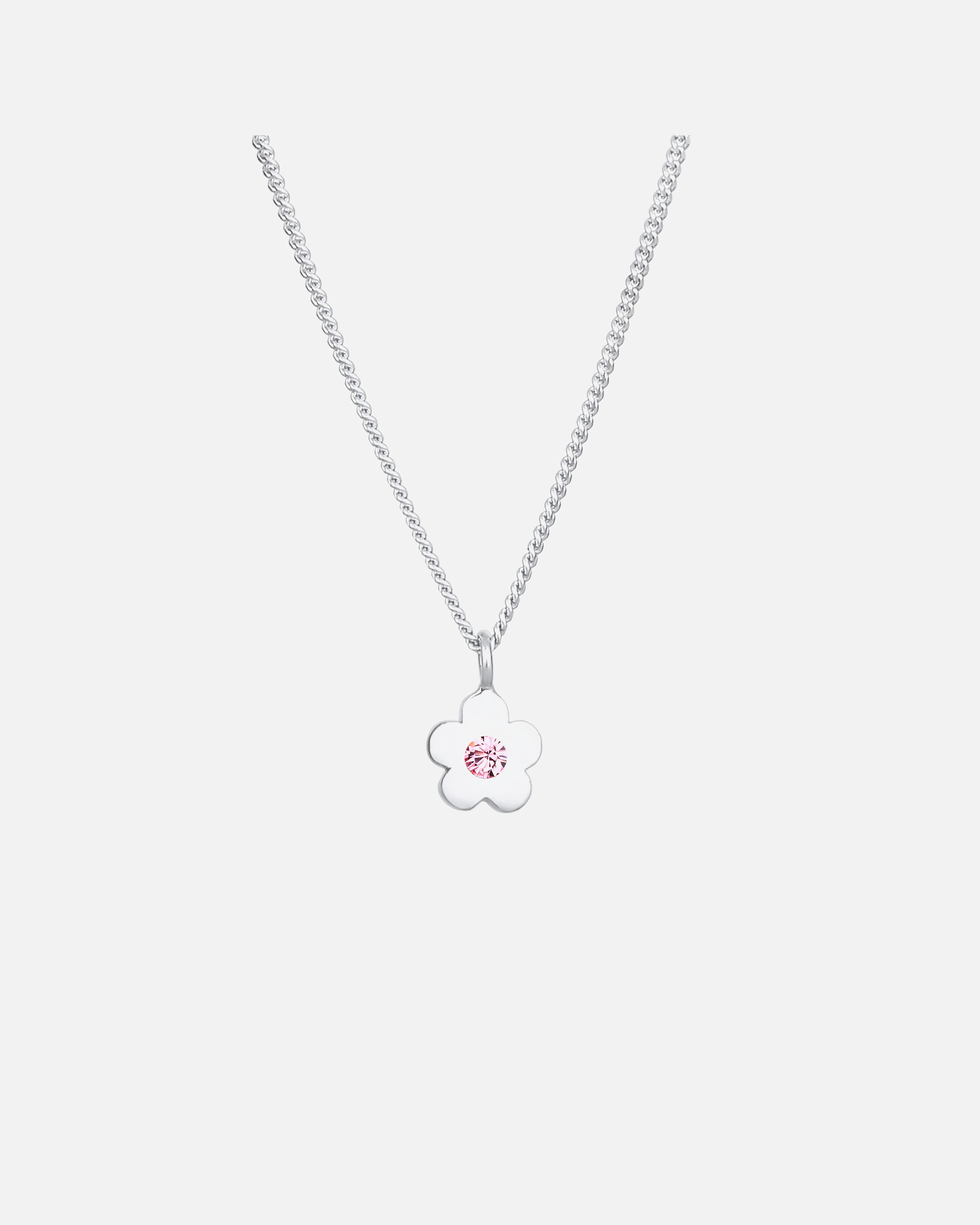 Halskette für Weiblich Elli Kinder Blume 925 Sterling Silber, mit Kristallen von Swarovski® silberfarben