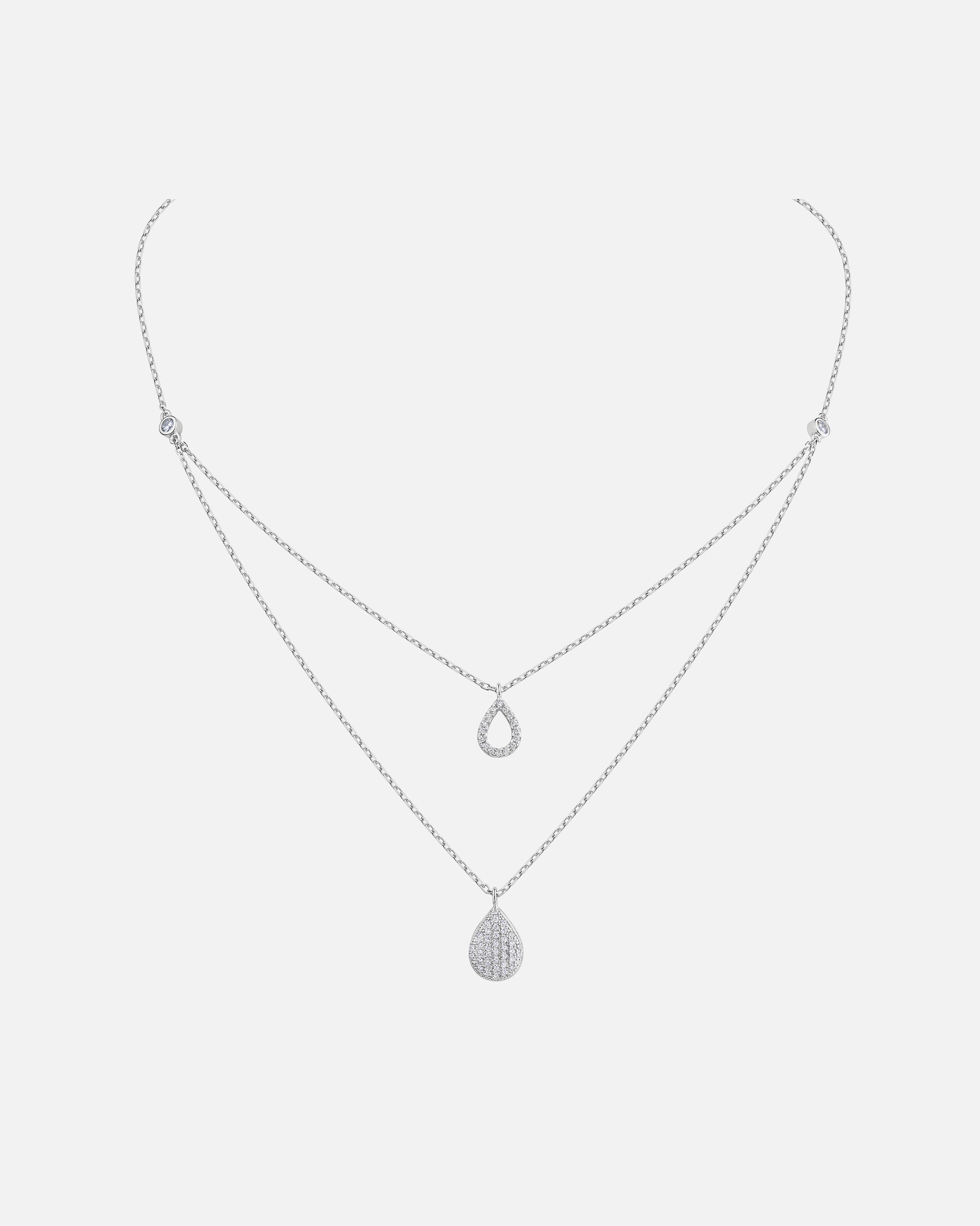 Kette für Weiblich Celesta Collier 925 Silber rhodiniert Zirkonia 925/- Sterling Silber 50cm