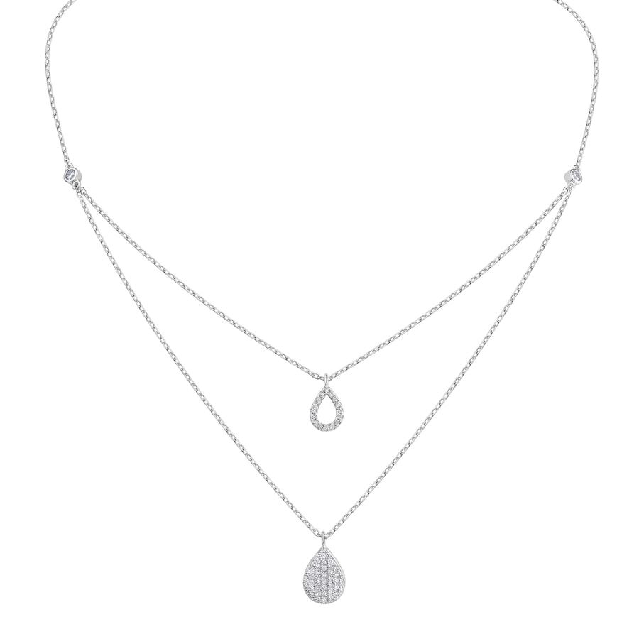 Celesta Collier 925 Silber rhodiniert Zirkonia 925/- Sterling 50cm Damen