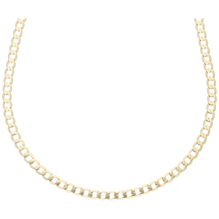 Luigi Merano Kette Panzerkette, diamantiert, massiv, Gold 585 50 cm Damen