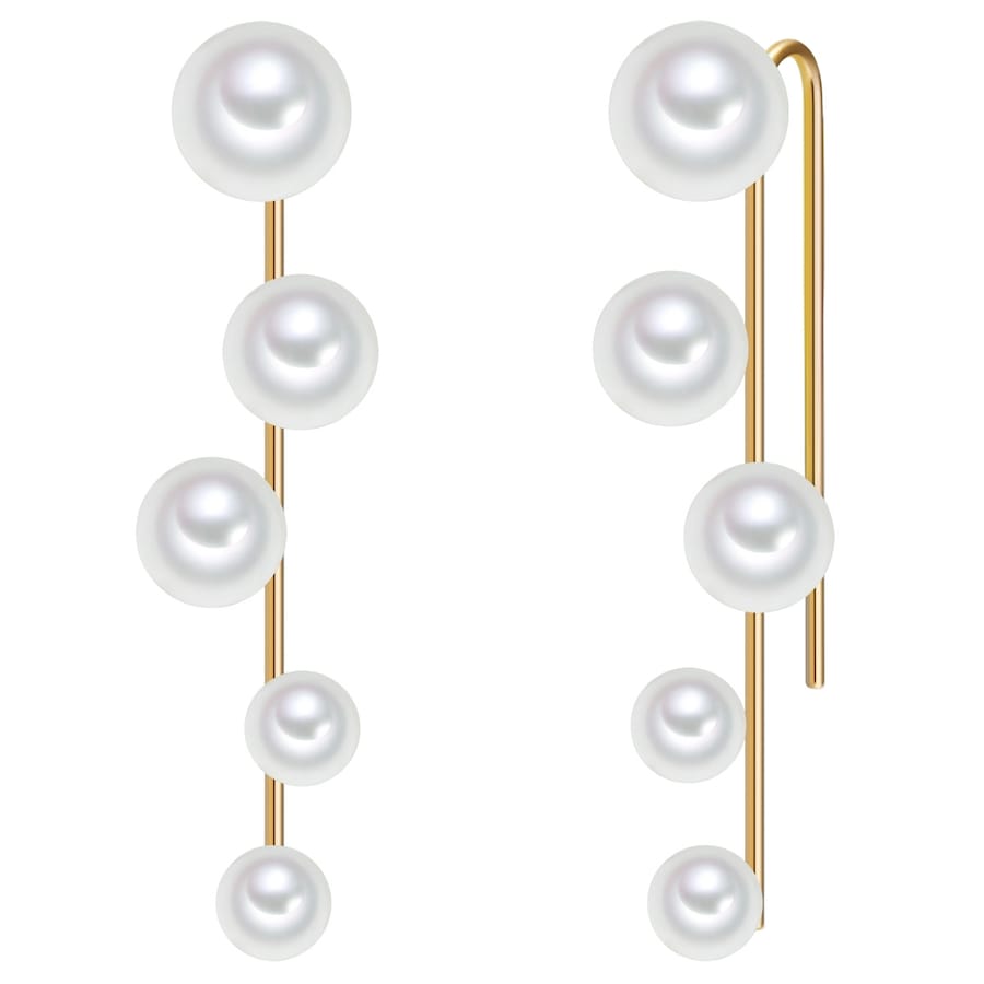 Lulu & Jane Perlen-Ohrhänger Messing Muschelkernperle in Gelbgold 52,1 mm Damen