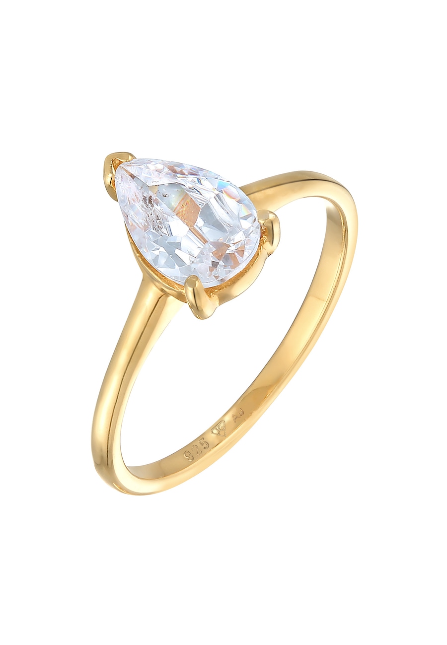Elli Solitär Zirkonia Tropfen 925 Silber 58 Damen