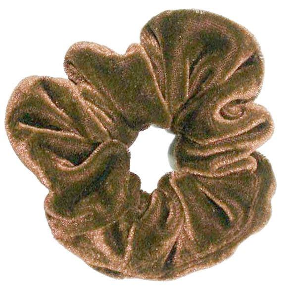 SOHO Velour Scrunchie Hellbraun