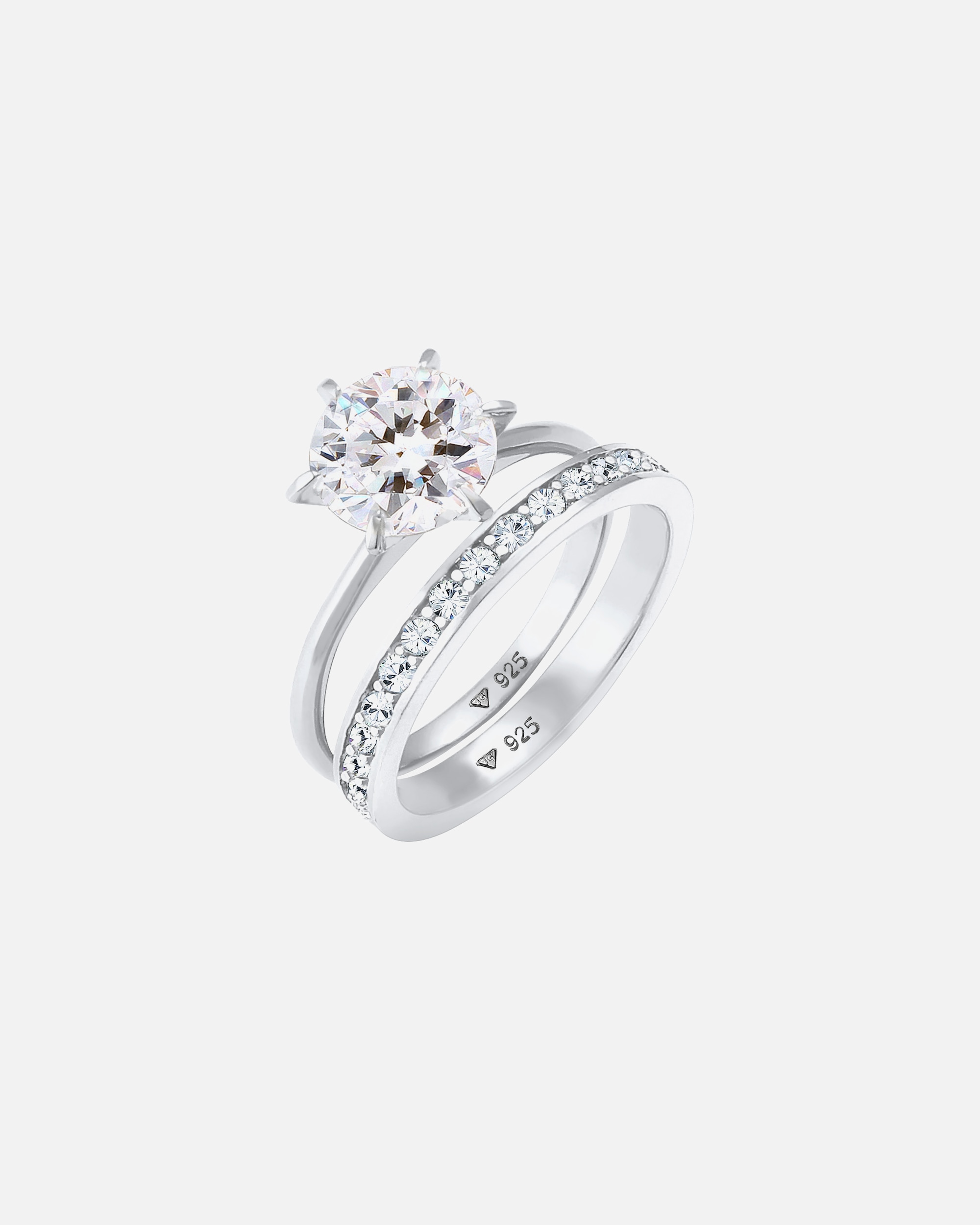 Ring für Weiblich Elli Eternity Set 925 Silber, mit Kristallen von Swarovski® 50