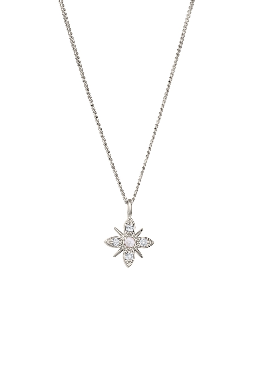 Elli DIAMONDS Schneeflocke Laborgezüchtete Diamanten Weiß (0.015 ct) 925 Sterling Silber silberfarben Damen