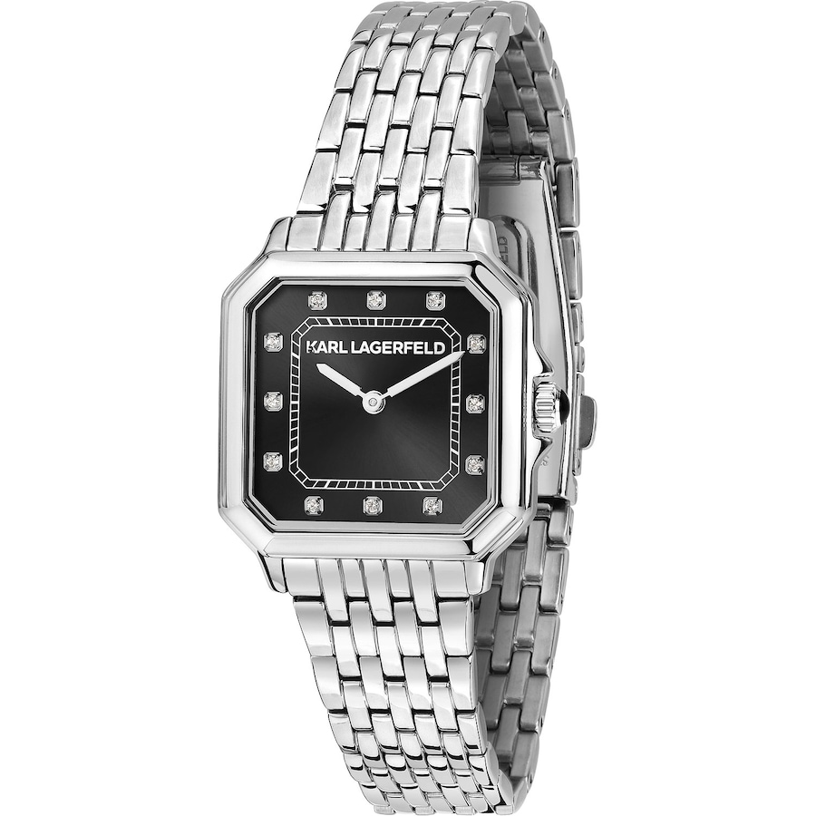 Karl Lagerfeld Damenuhr Edelstahl schwarz, silber Damen