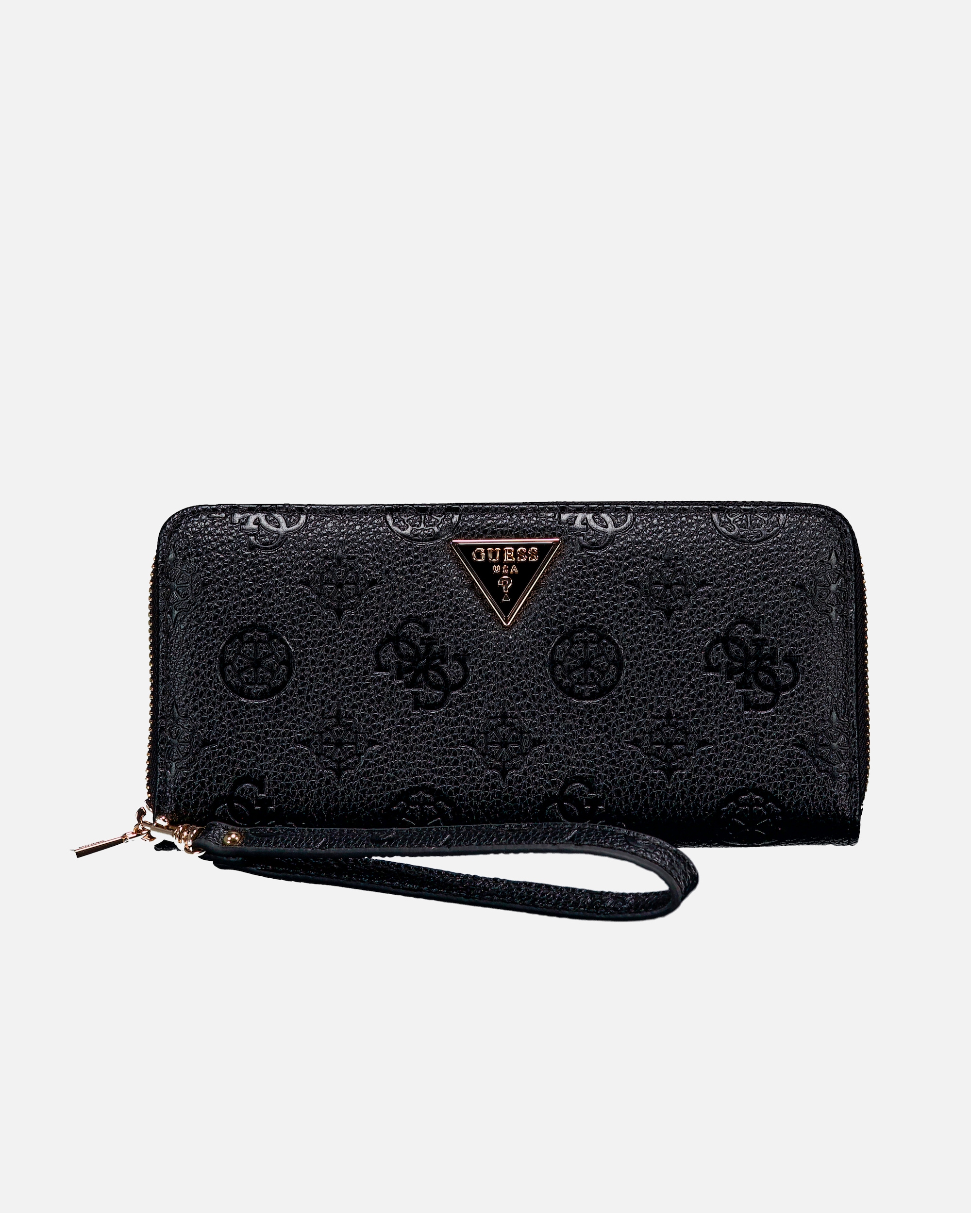 Portemonnaie für Weiblich Guess Geldbörse Cresidia II mit Griffschlaufe Black Logo