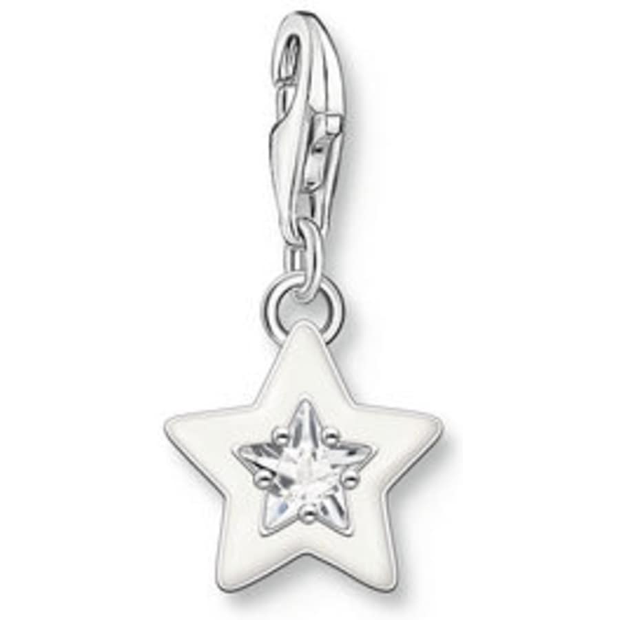 Thomas Sabo Charm 925er Silber, Emaille weiß Damen