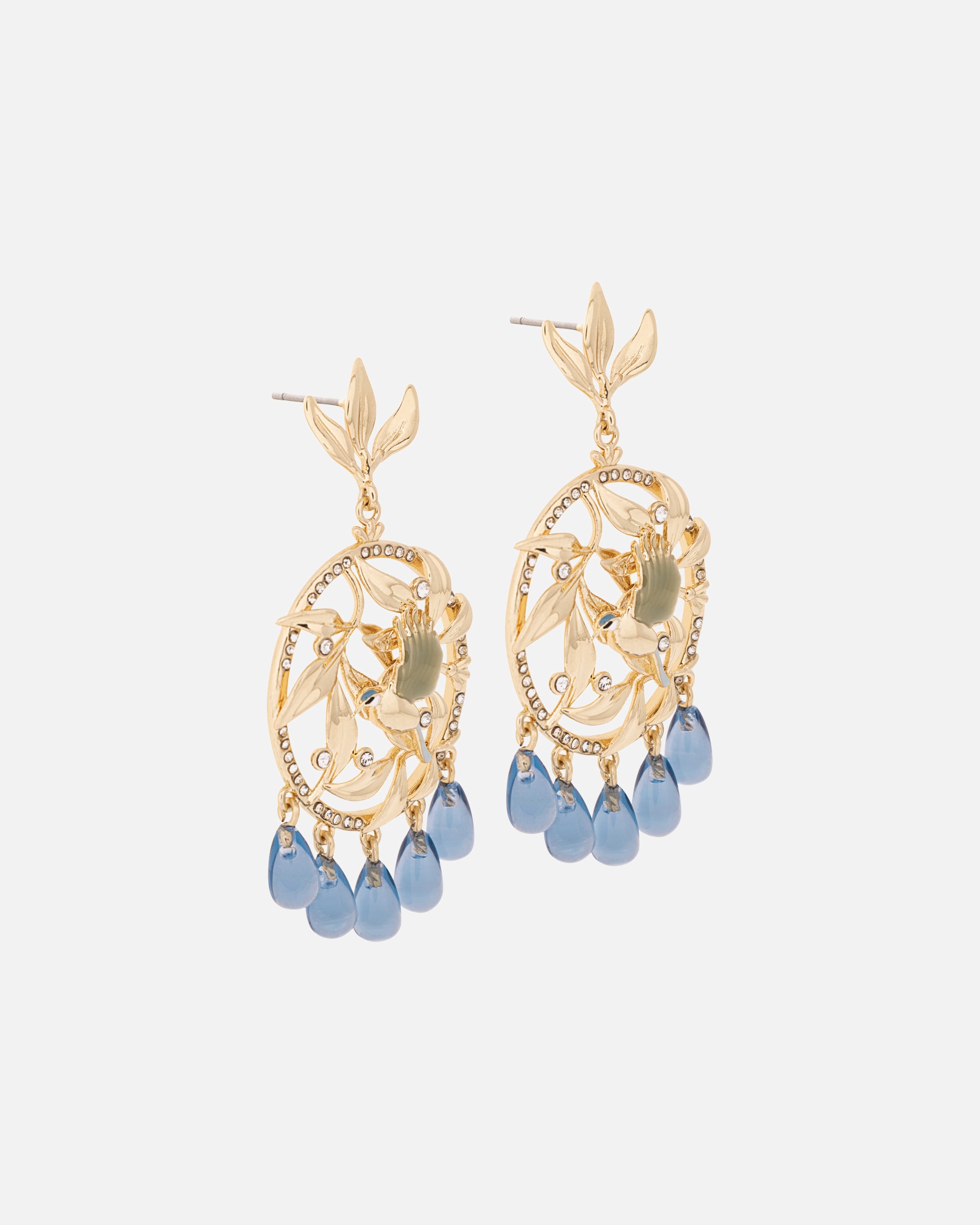 Ohrringe für Weiblich A&C Oslo – Nordic Design Jewellery Default Brand Line Ohrhänger 'Blue Tit' gold