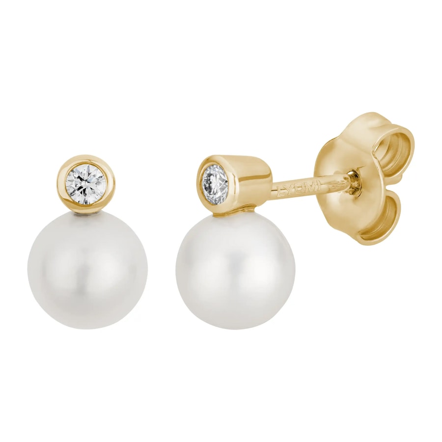 Lyomi Ohrstecker 585/- Gold Diamant Lab Grown weiß 0,06ct. gelb vergoldet Damen