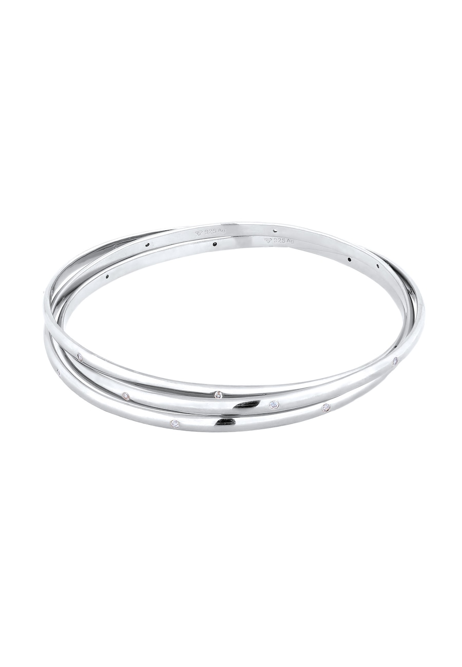 Elli PREMIUM Armreif mit Zirkonia Weiß 925 Sterling Silver silberfarben Damen