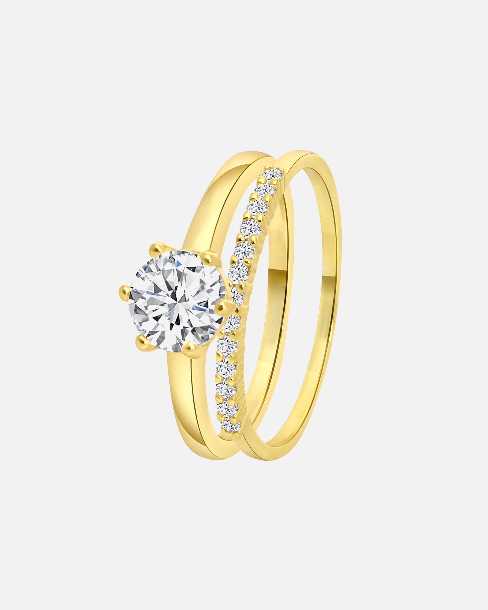 Ring für Weiblich Lucardi Silberring Gold - 60mm