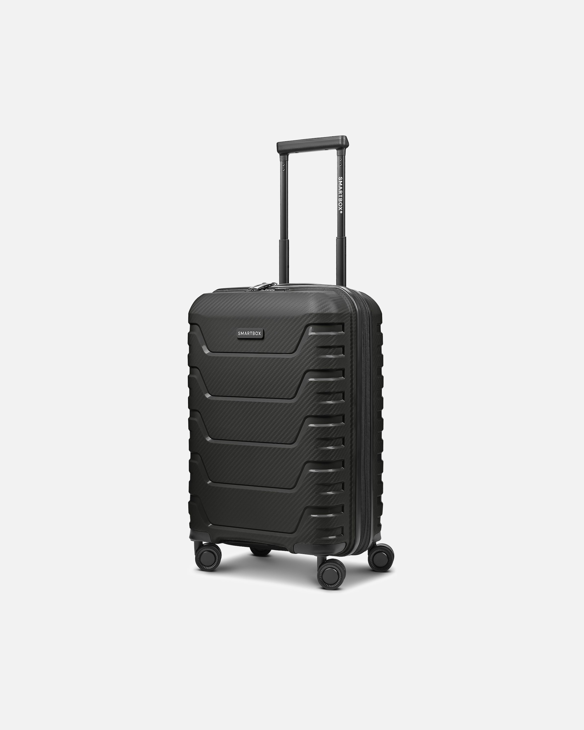 Handgepäckkoffer für Männlich Smartbox Default Brand Line Edition 01 4 Rollen Kabinentrolley 55 cm mit Dehnfalte black