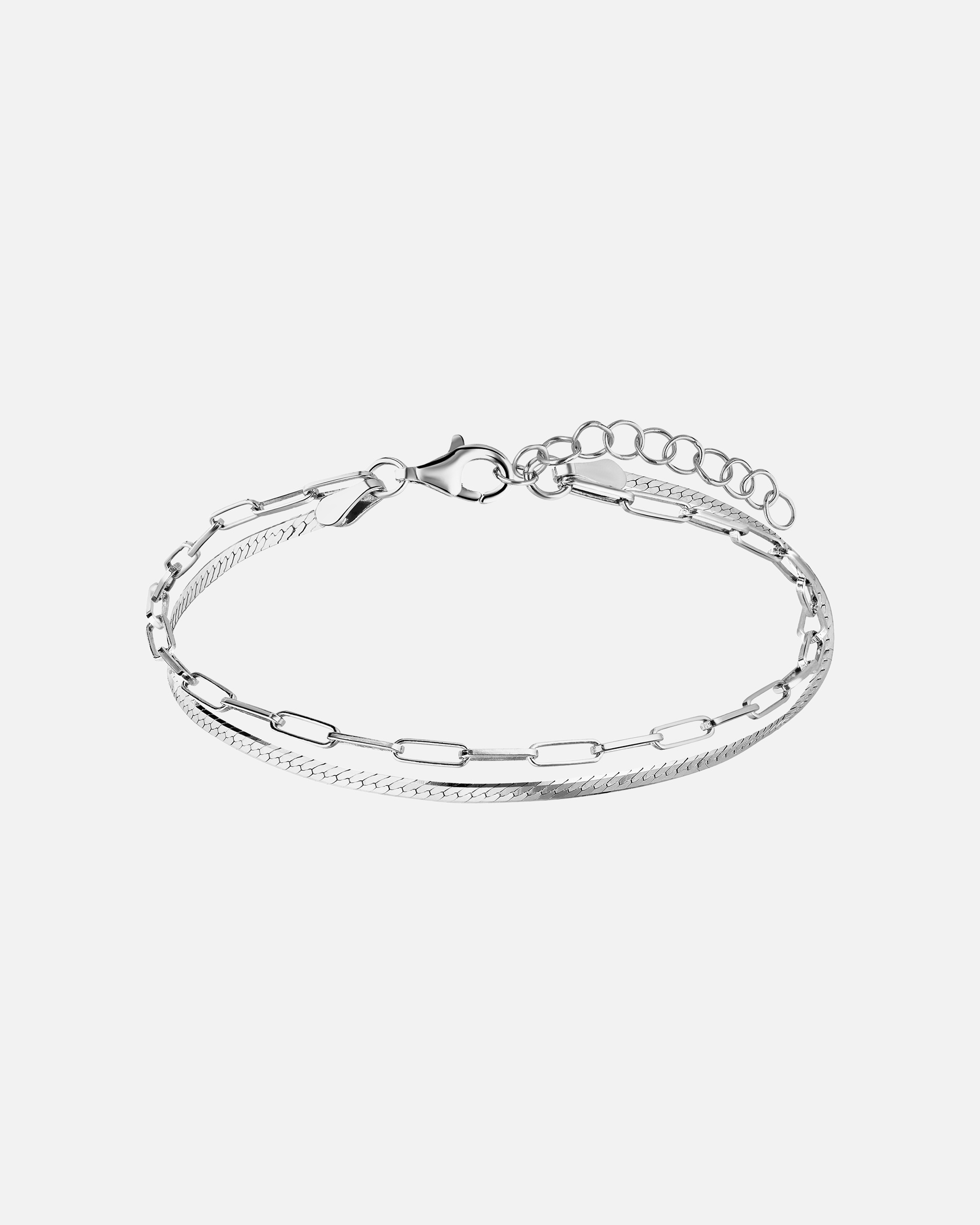 Armband für Weiblich Lucardi Armband 925 Silber 19 cm - Weißgold Armband 925 Silber 19 cm - Weißgold