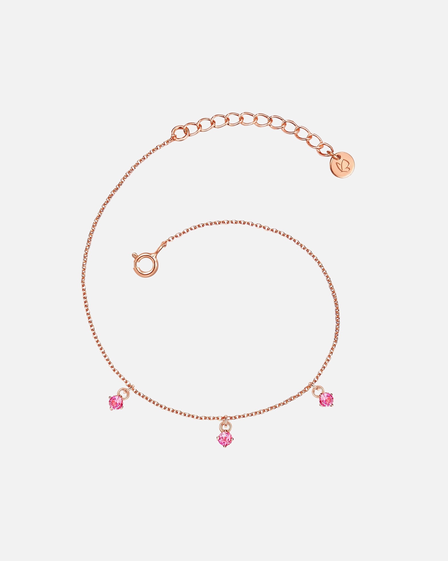 Armband für Weiblich Glanzstücke München Armband Sterling Silber Spinell in Roségold Pink