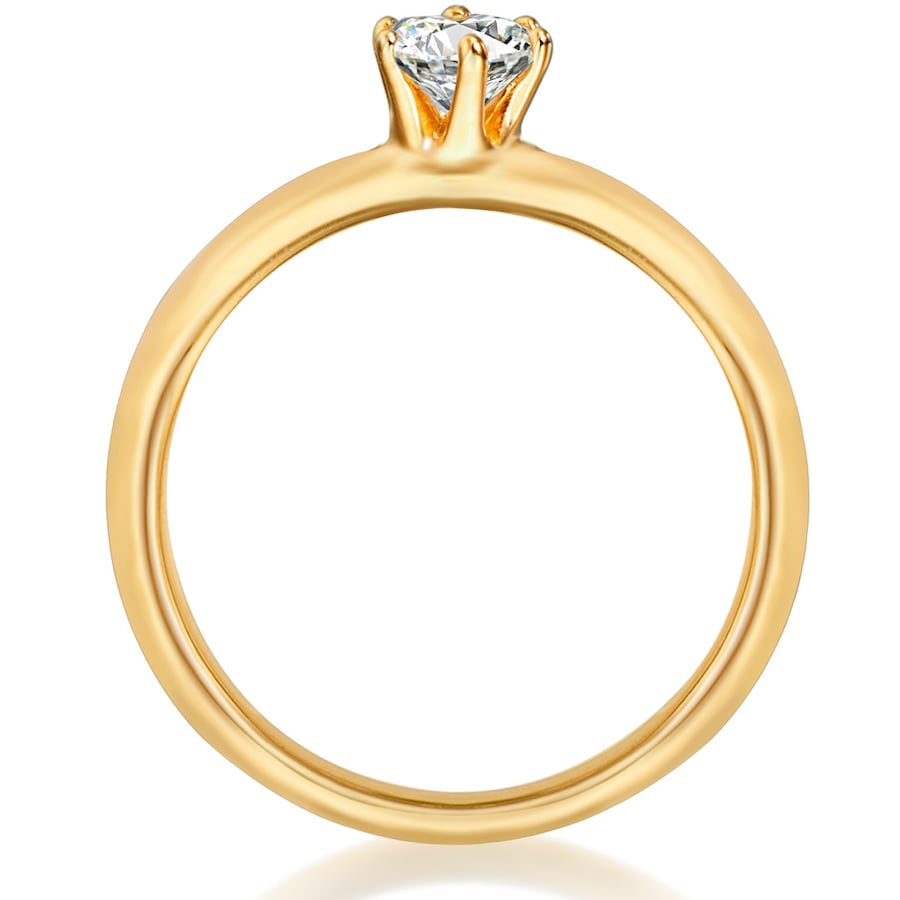 Trilani Ring aus Sterling Silber in gelbgold mit Zirkonia 47 Damen