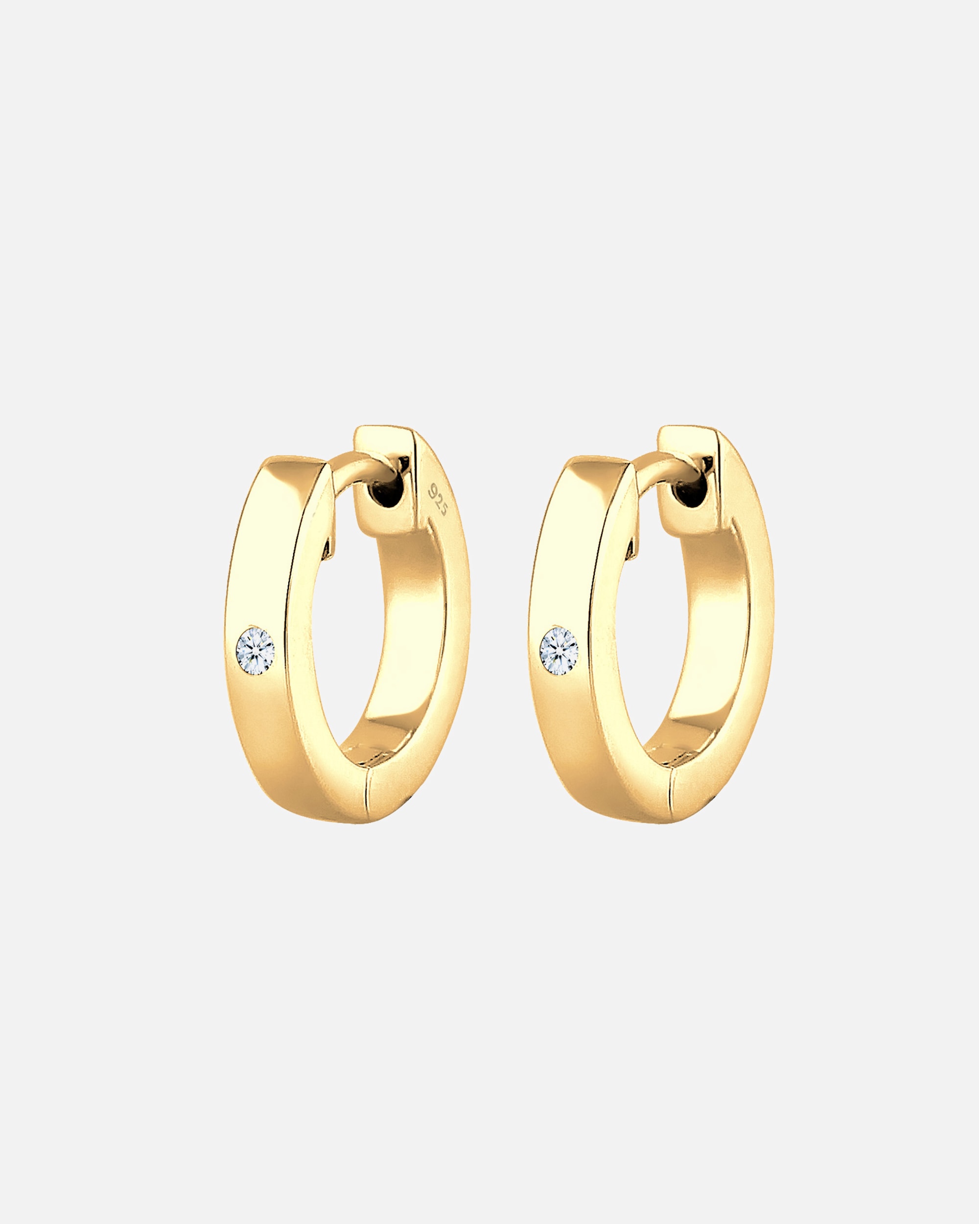 Ohrringe für Weiblich Elli DIAMONDS Creole Diamant (0.03 ct) Geschenkidee Silber goldfarben