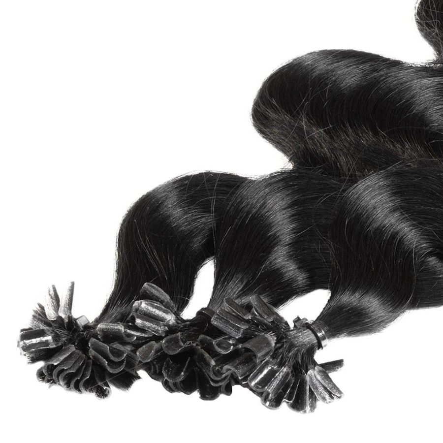 hair2heart Bonding Extensions Premium Echthaar #2/0 Schwarz 0,8g 50cm Damen