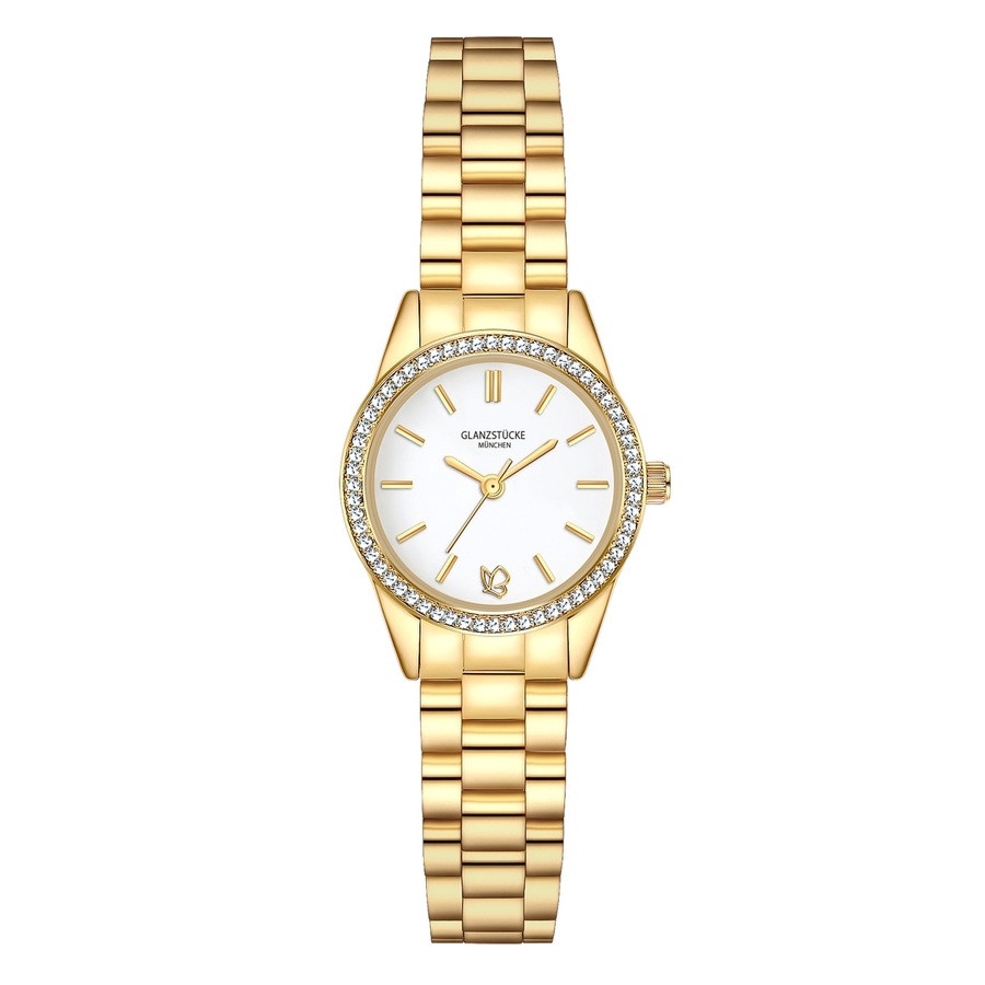 Glanzstücke München Armband-Uhr aus Edelstahl in gelbgold 25,0 mm Damen