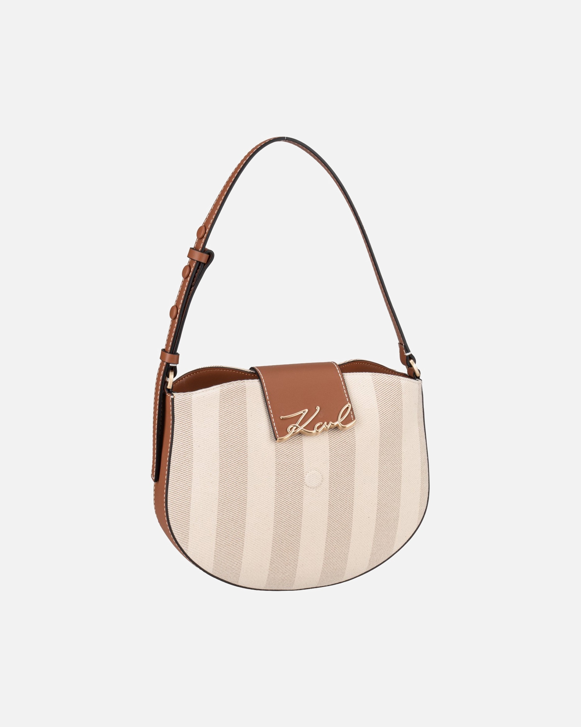 Handtasche für Weiblich Karl Lagerfeld Handtasche K/Signature Flap SHB Herr Natural Canvas Tan