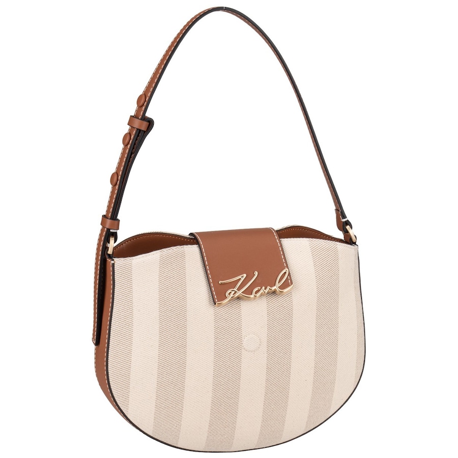 Karl Lagerfeld Handtasche K/Signature Flap SHB Herr Natural Canvas Tan Nude Damen