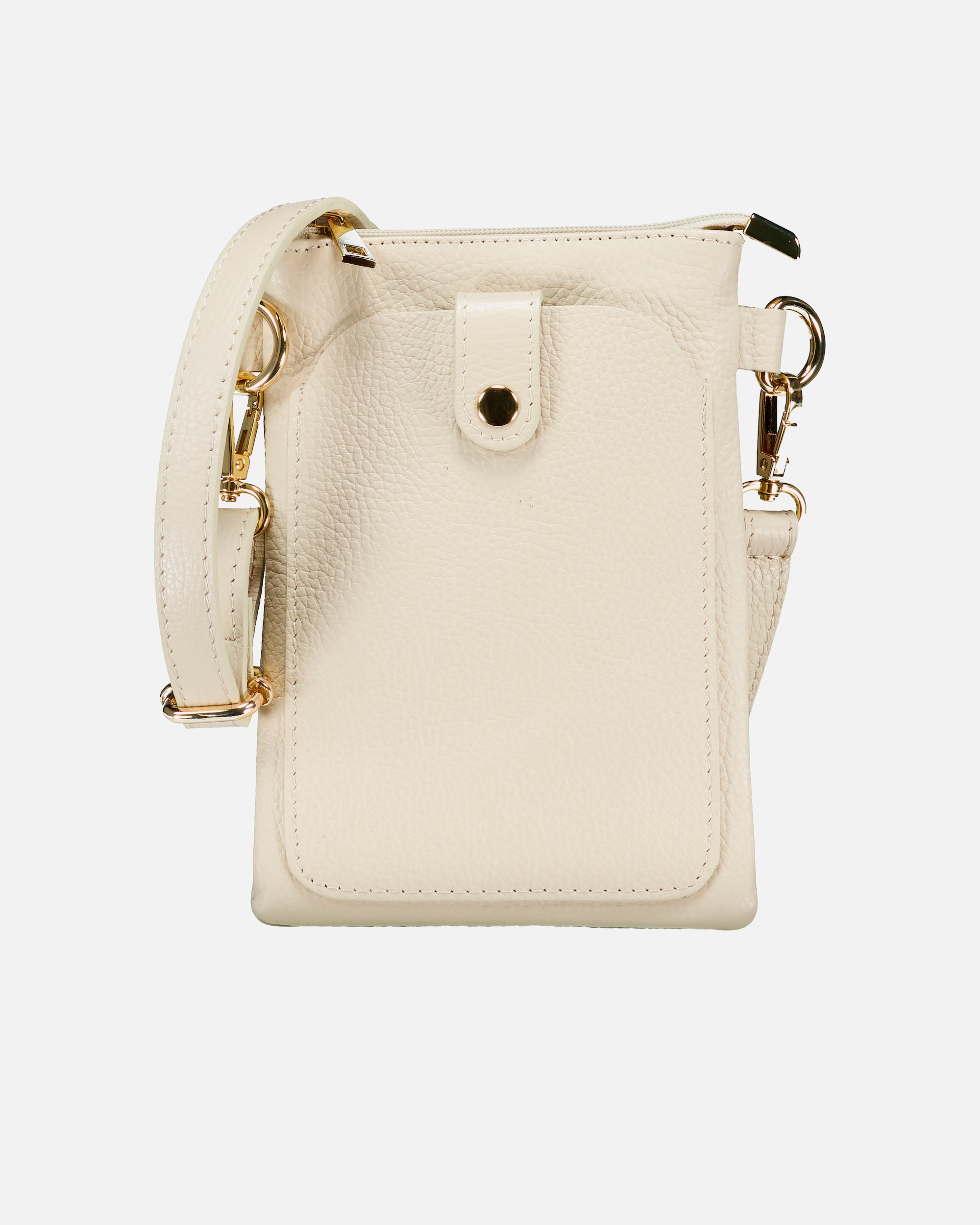 Umhängetasche für Weiblich Hausfelder Manufaktur Umhängetasche / Handytasche mit Goldfittings Beige